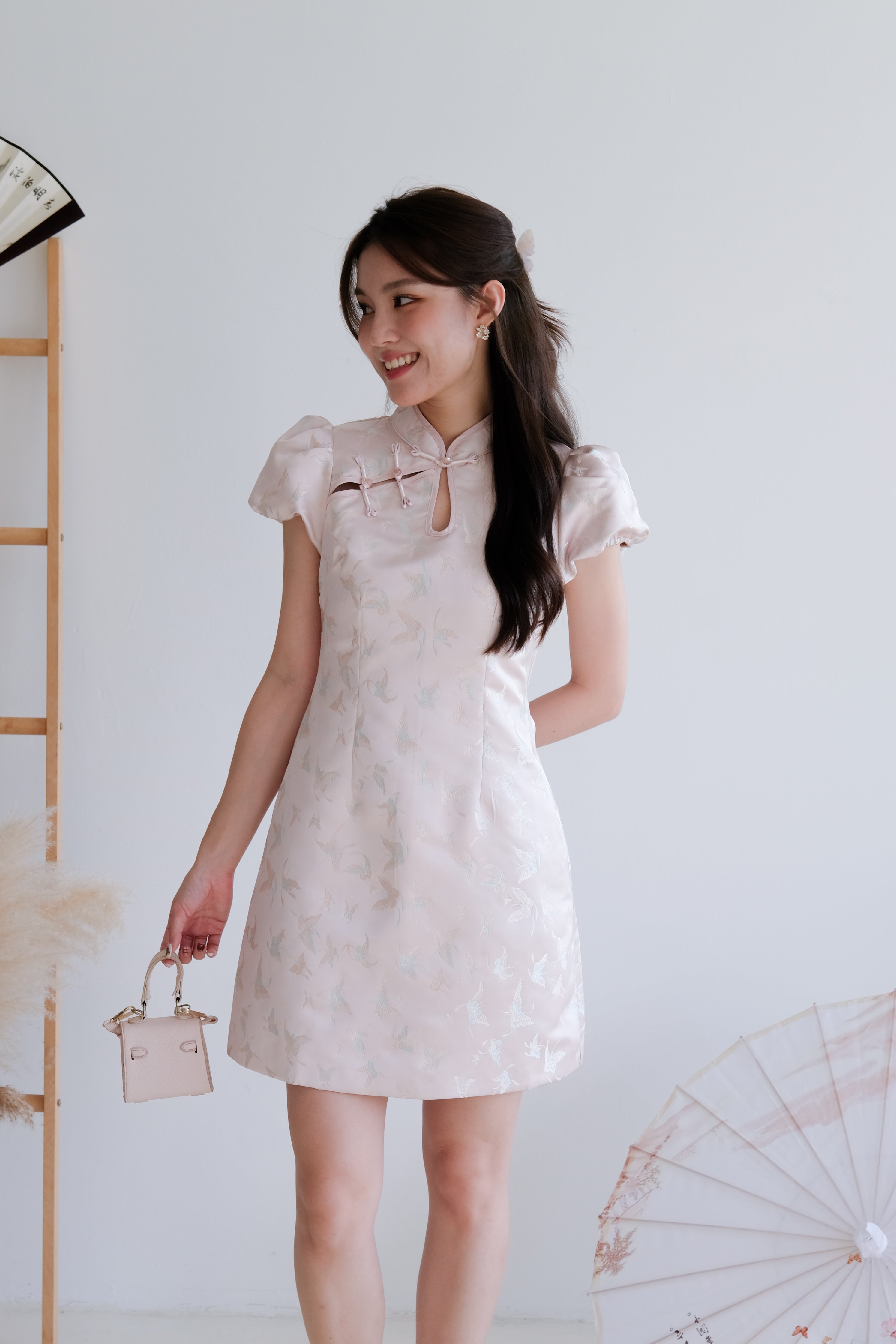 Yixi Phoenix Modern Cheongsam (Silk Pink)