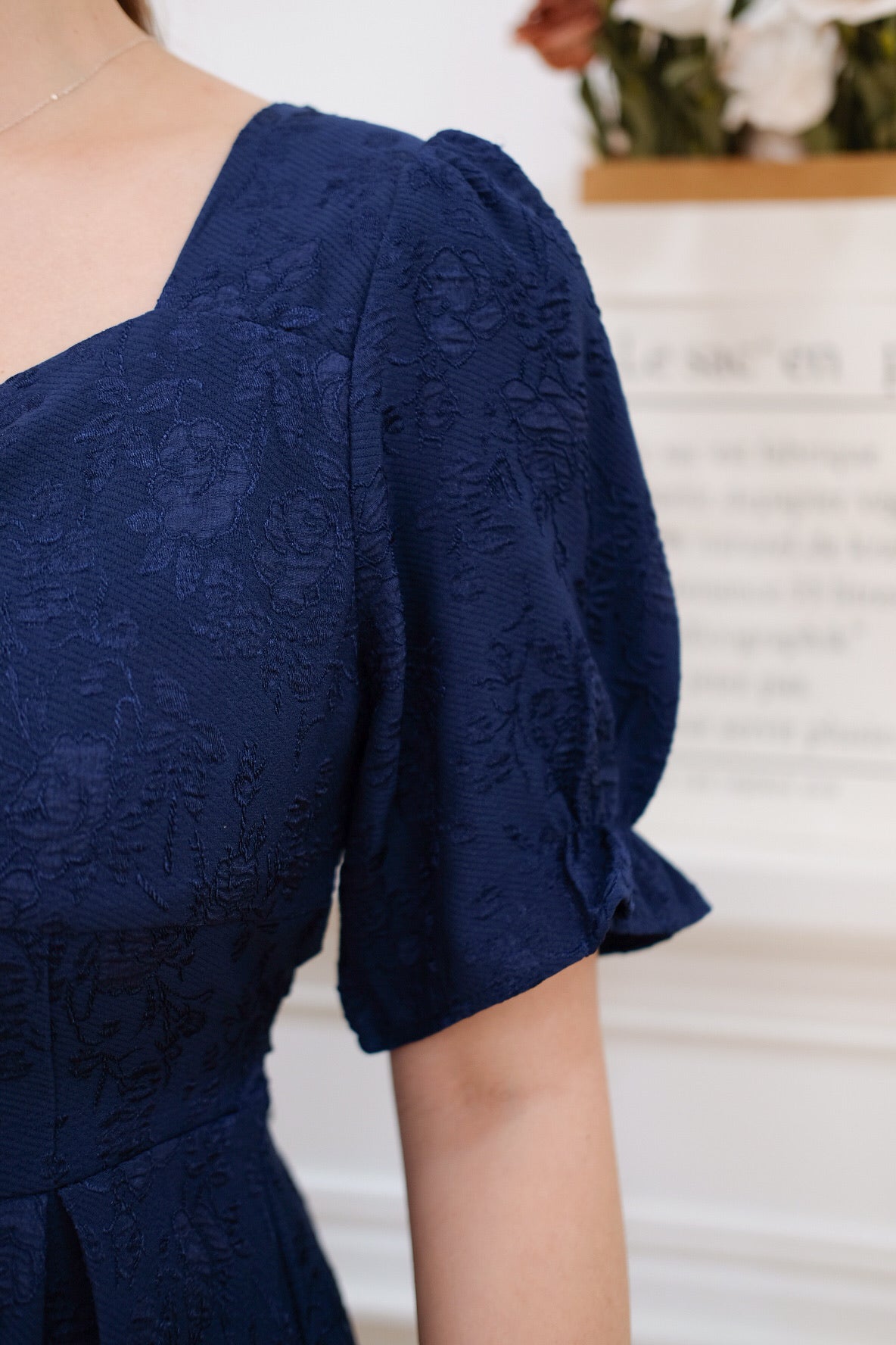 Blue Cheongsam Mini Dress