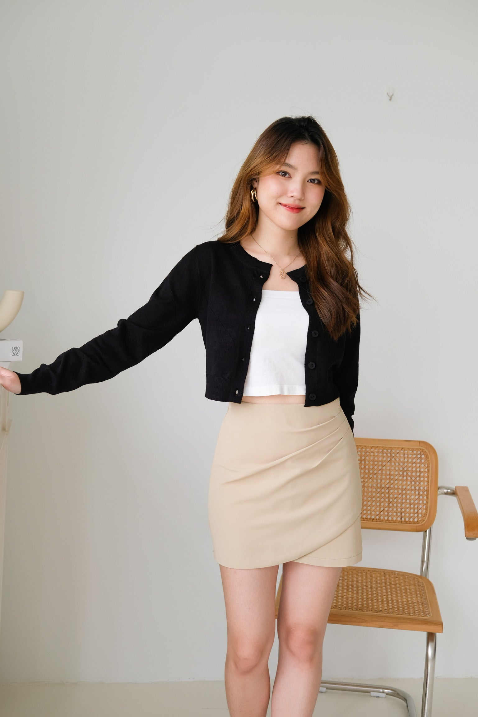 Celeste Cotton Cardigan (Black)