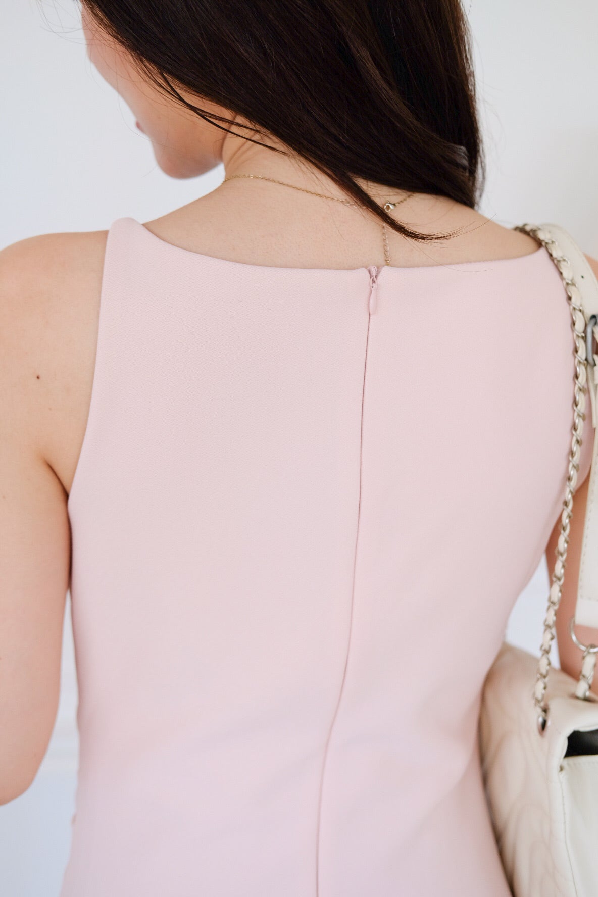 Sylvie Boatneck Fitted Dress (Baby Pink)