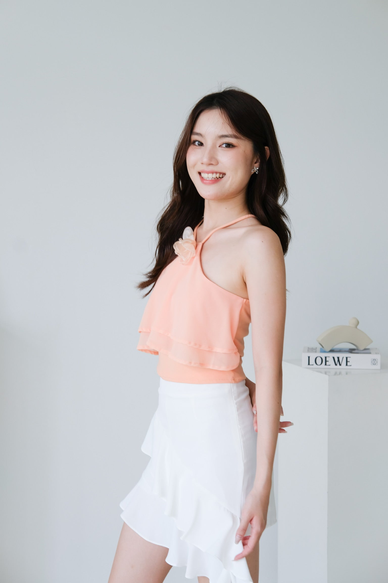 Ariel Rose Flutter Crop (Orange)