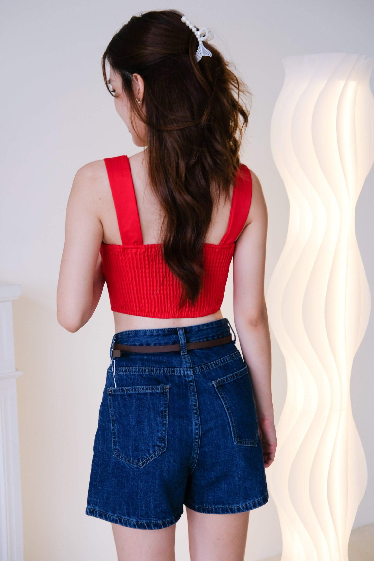 Willabel Bow Crop Top (Red)