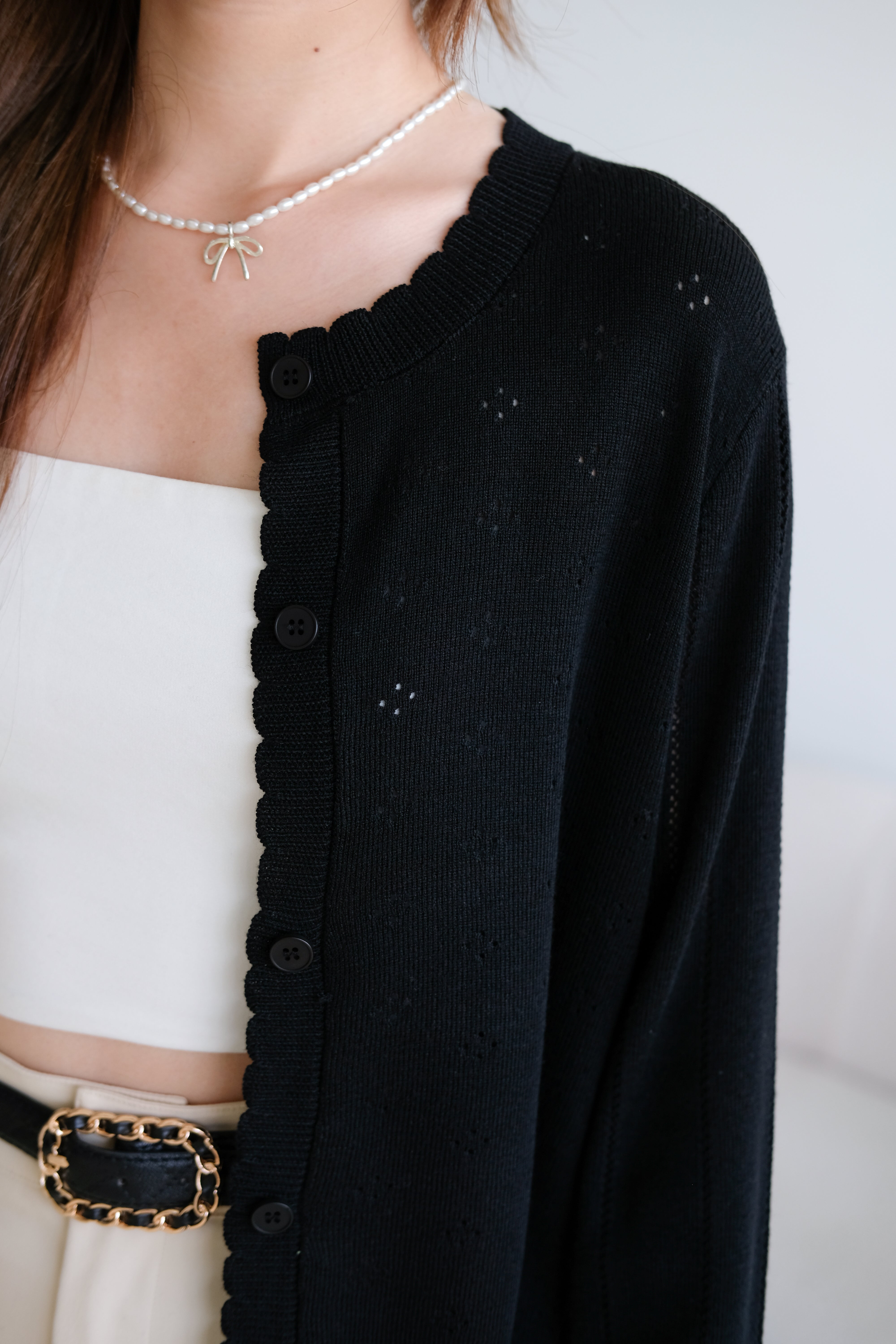 Kasley Light Knit Cardigan (Black)