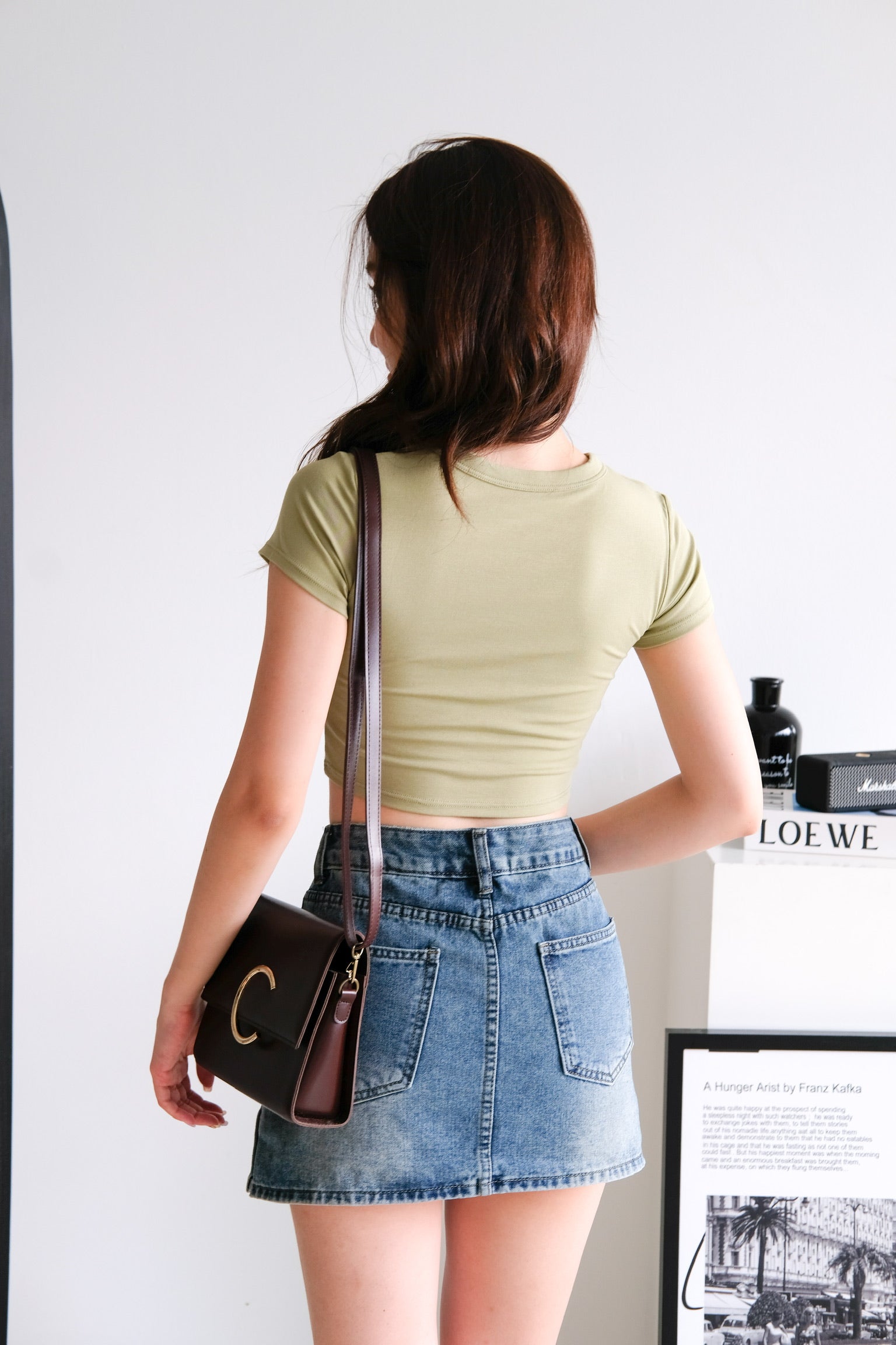 Beth Padded Crop Tee (Pistachio Green)