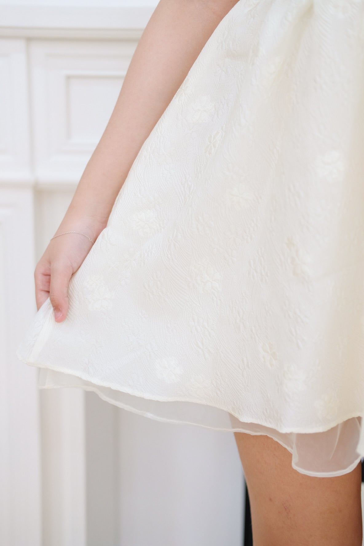 Cream Halter Bubble Cheongsam Dress