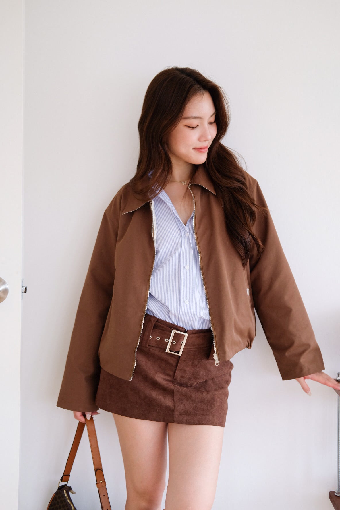 Atley Reversible Bomber Jacket (Walnut Brown)