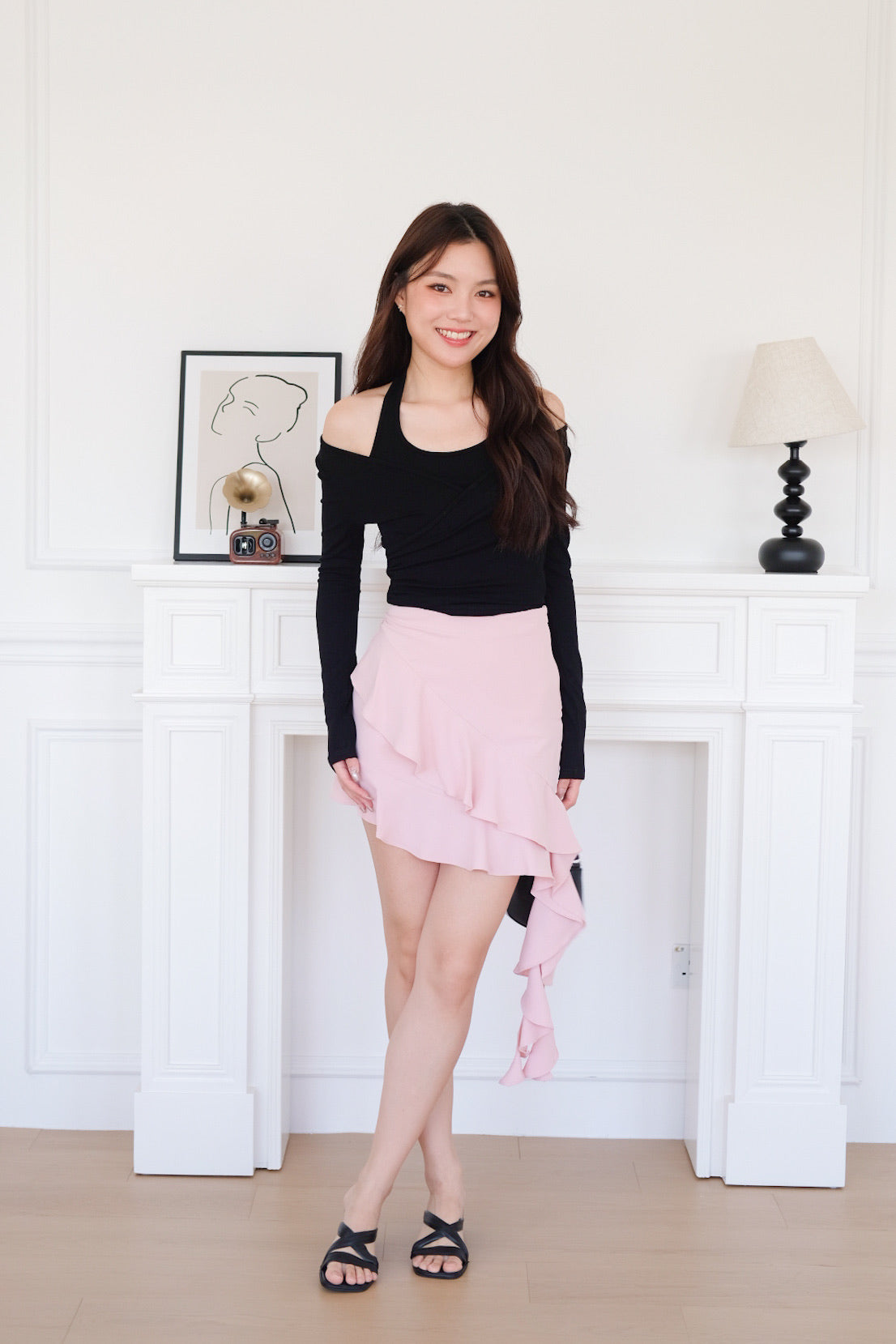 Alicia Ballet Halter 2-in-1 Top (Black)