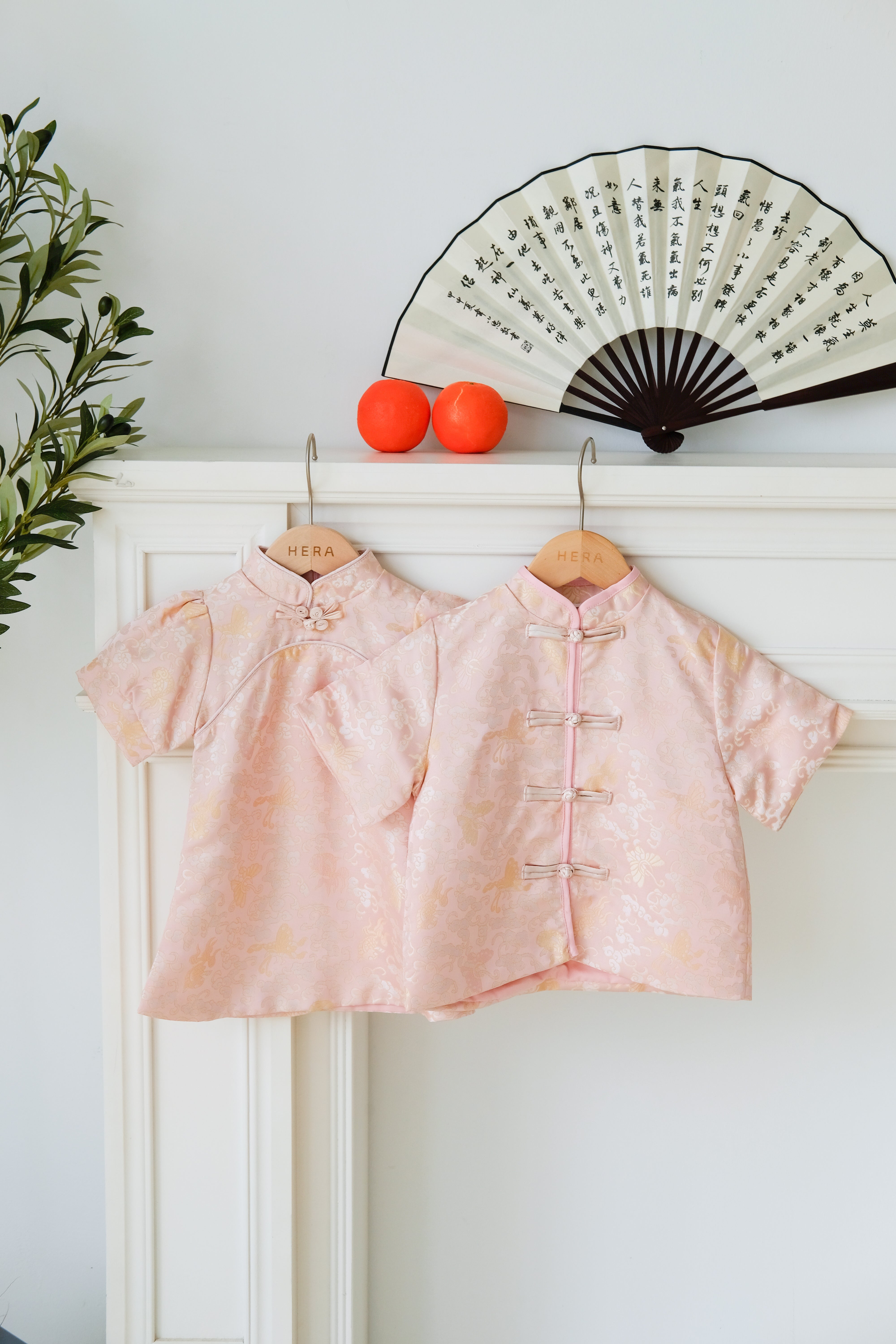 Tang Modern Little Girl Dress (Champagne Pink)