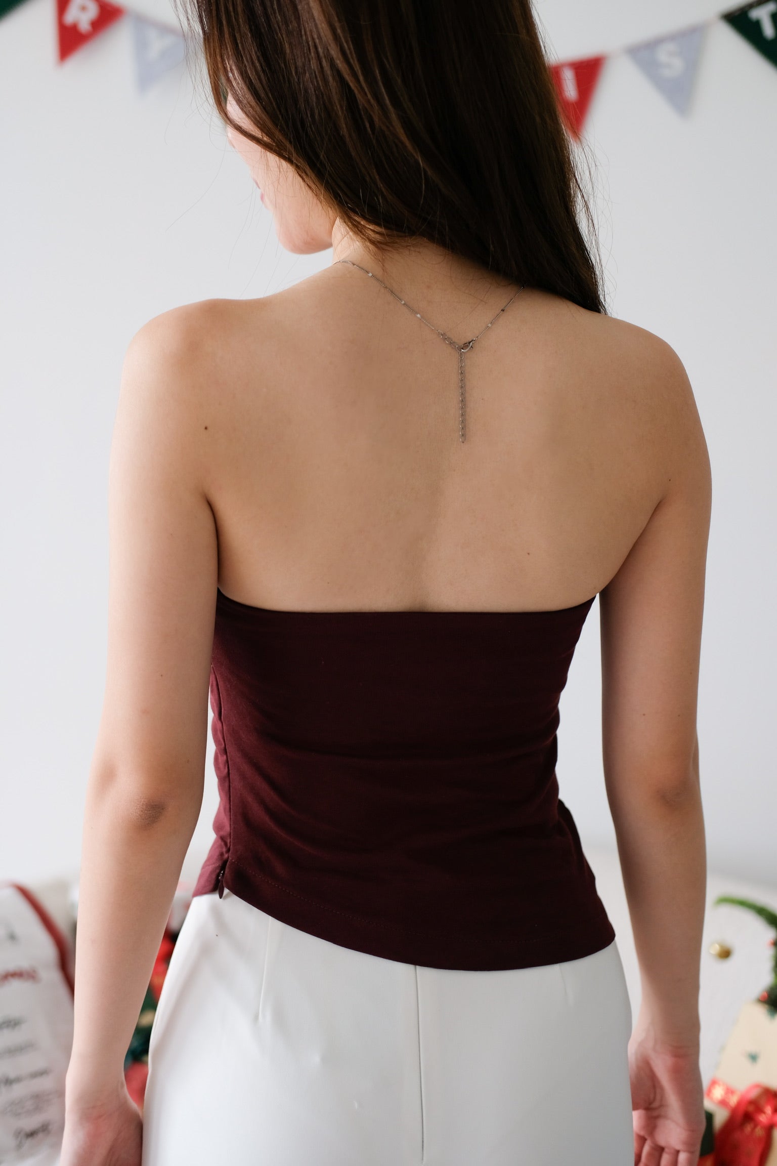 Porter Asymmetrical Tube Top (Wine)