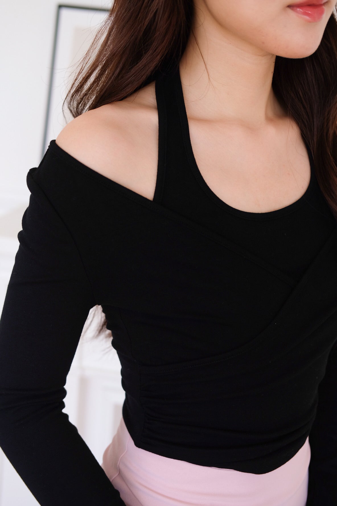 Alicia Ballet Halter 2-in-1 Top (Black)
