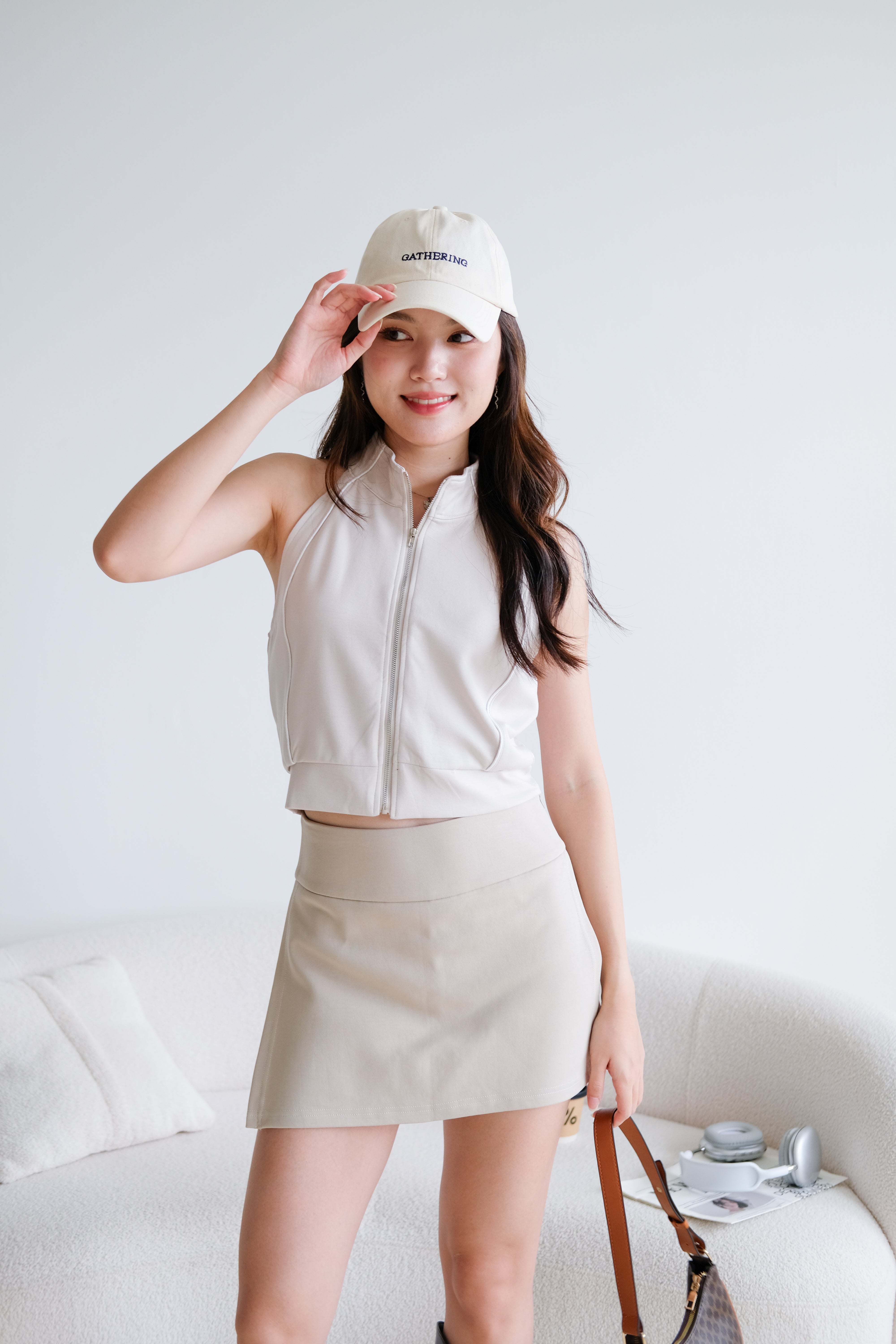 Fred Sporty Halter Top (Oat Beige)