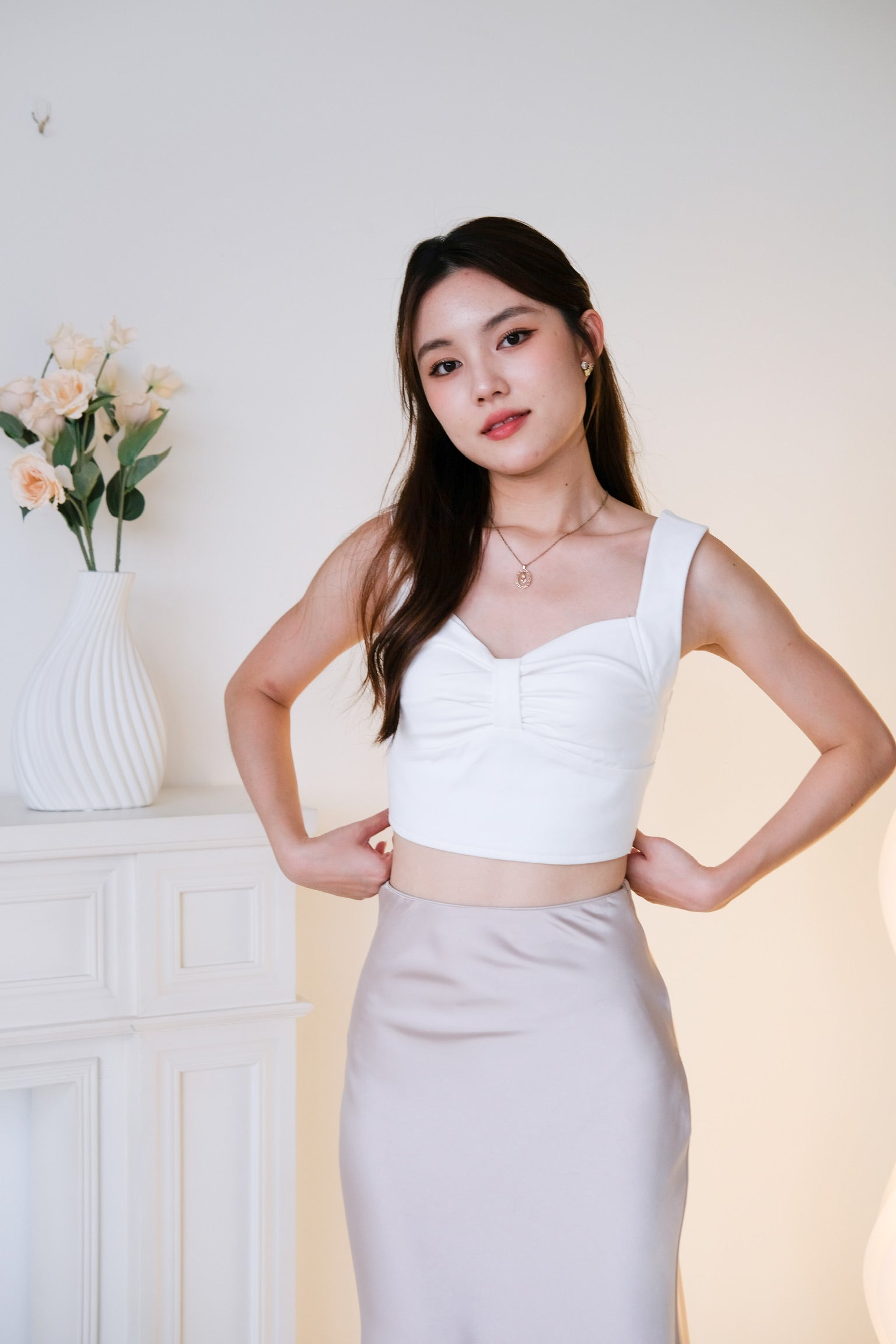 Willabel Bow Crop Top (White)