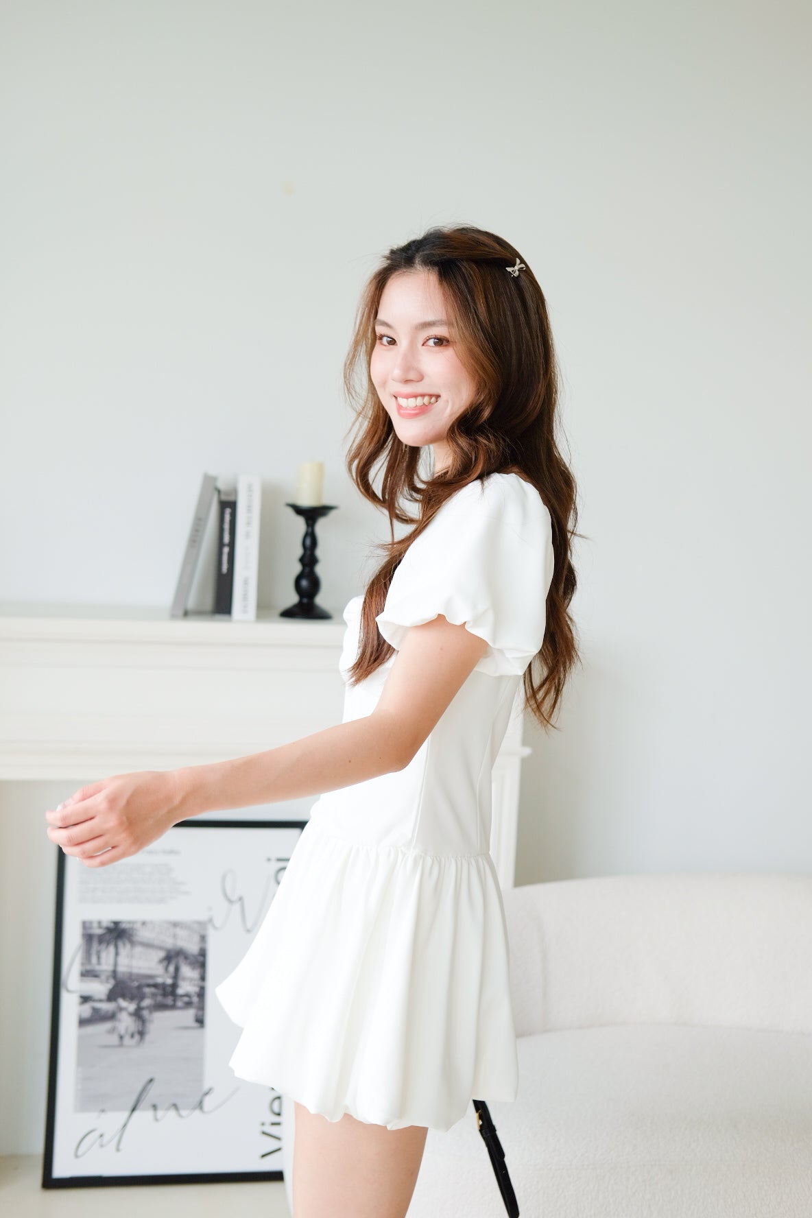 Lucy Sweetheart Bubble Dress (White)