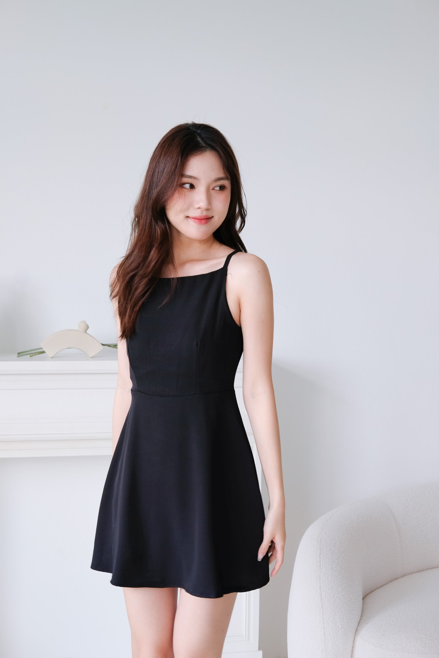 Stella Boatneck Flare Dress (Black)