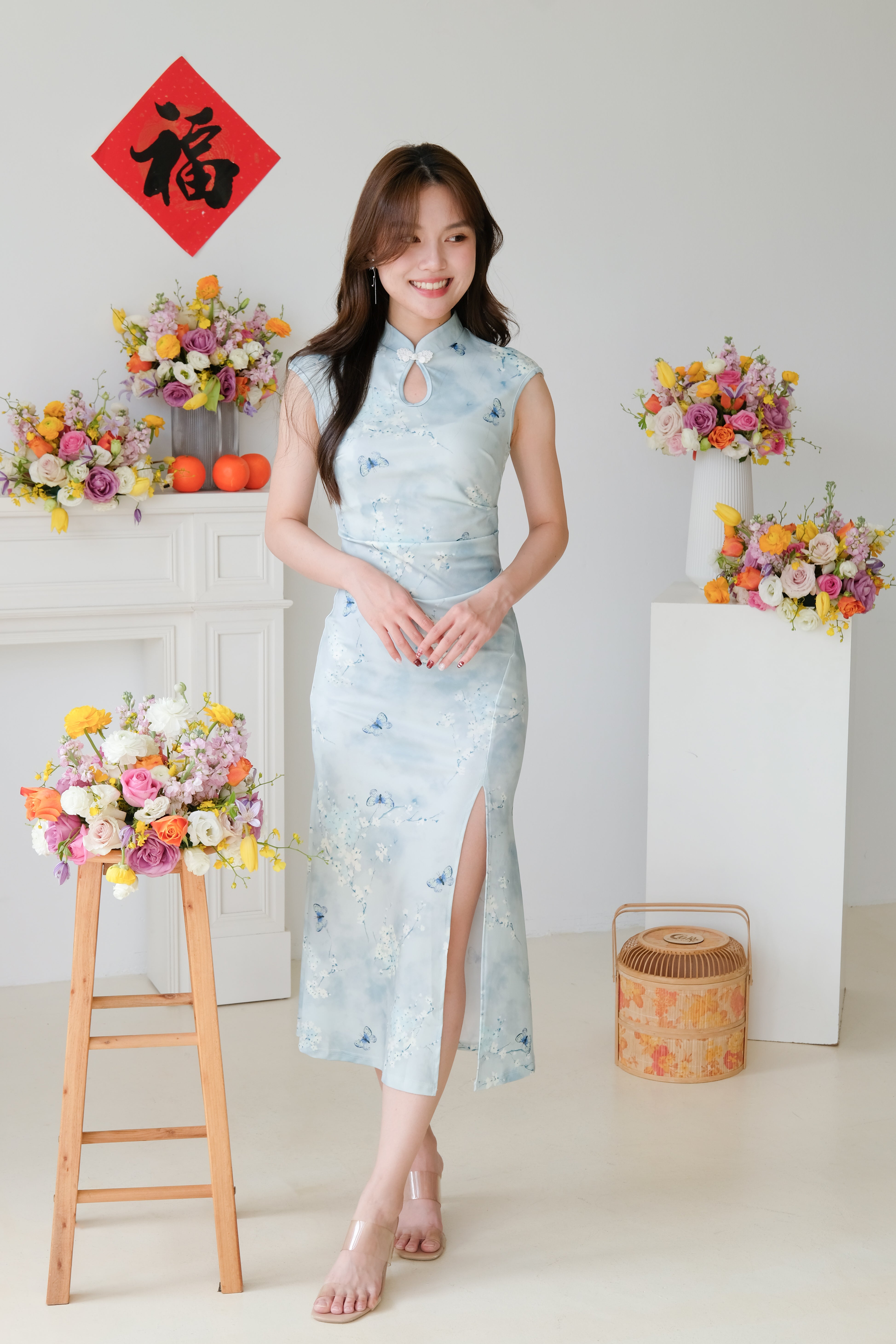 [ETA 23-27 Dec] Fang Floral Mermaid Cheongsam (Ocean Blue)