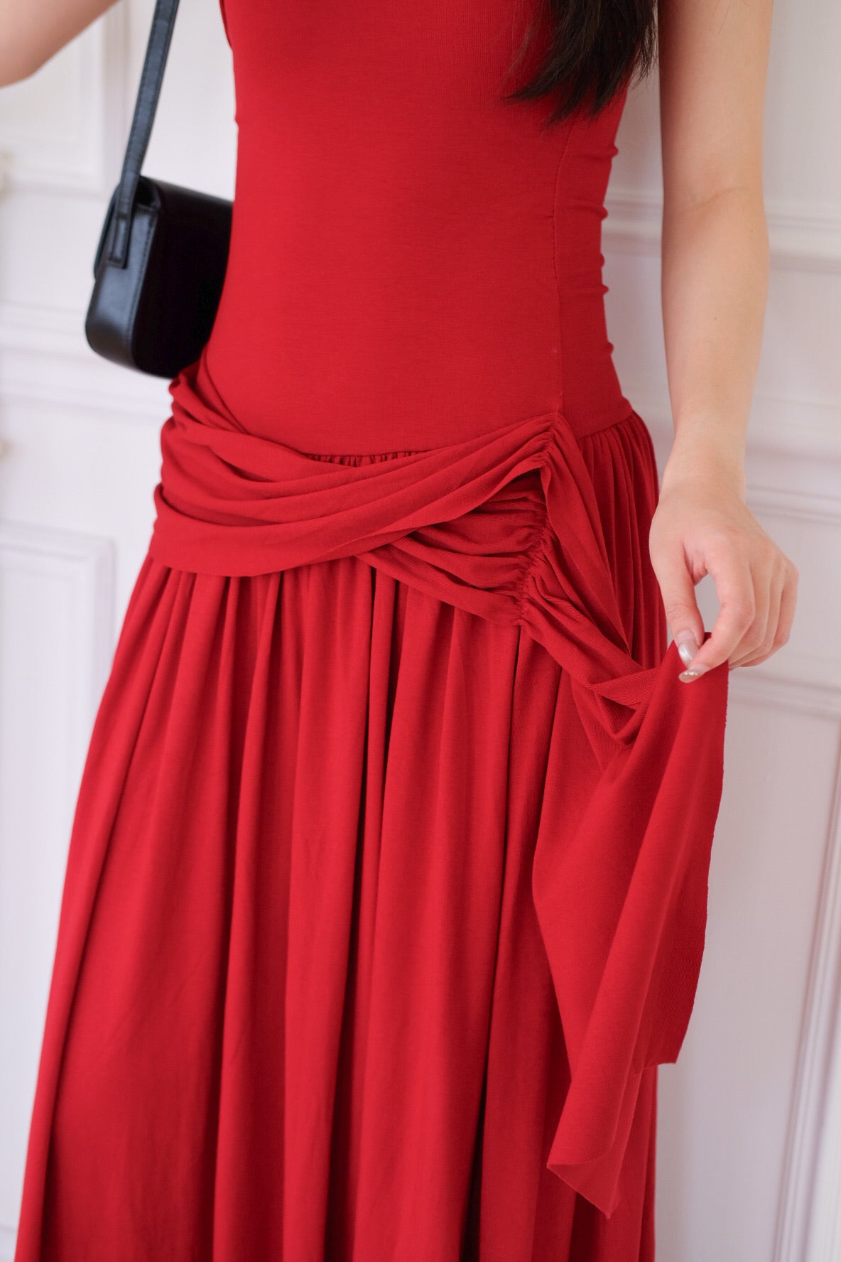 Jessy Toga Cotton Maxi Dress (Ruby Red)