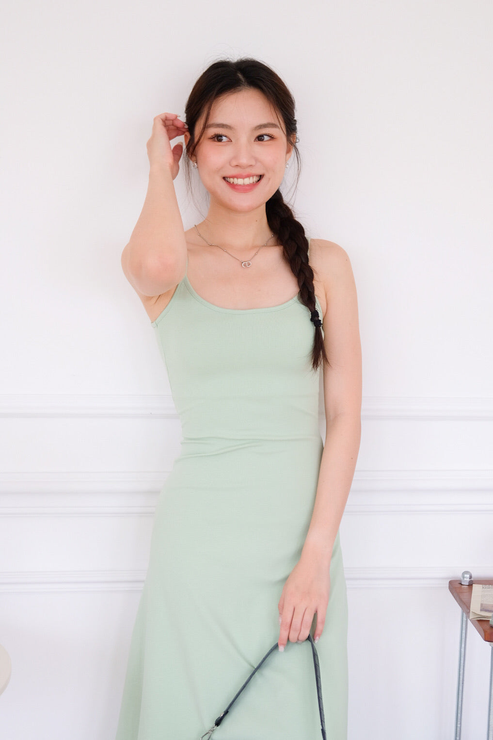 Avery Padded Skater Maxi Dress (Lettuce Green)