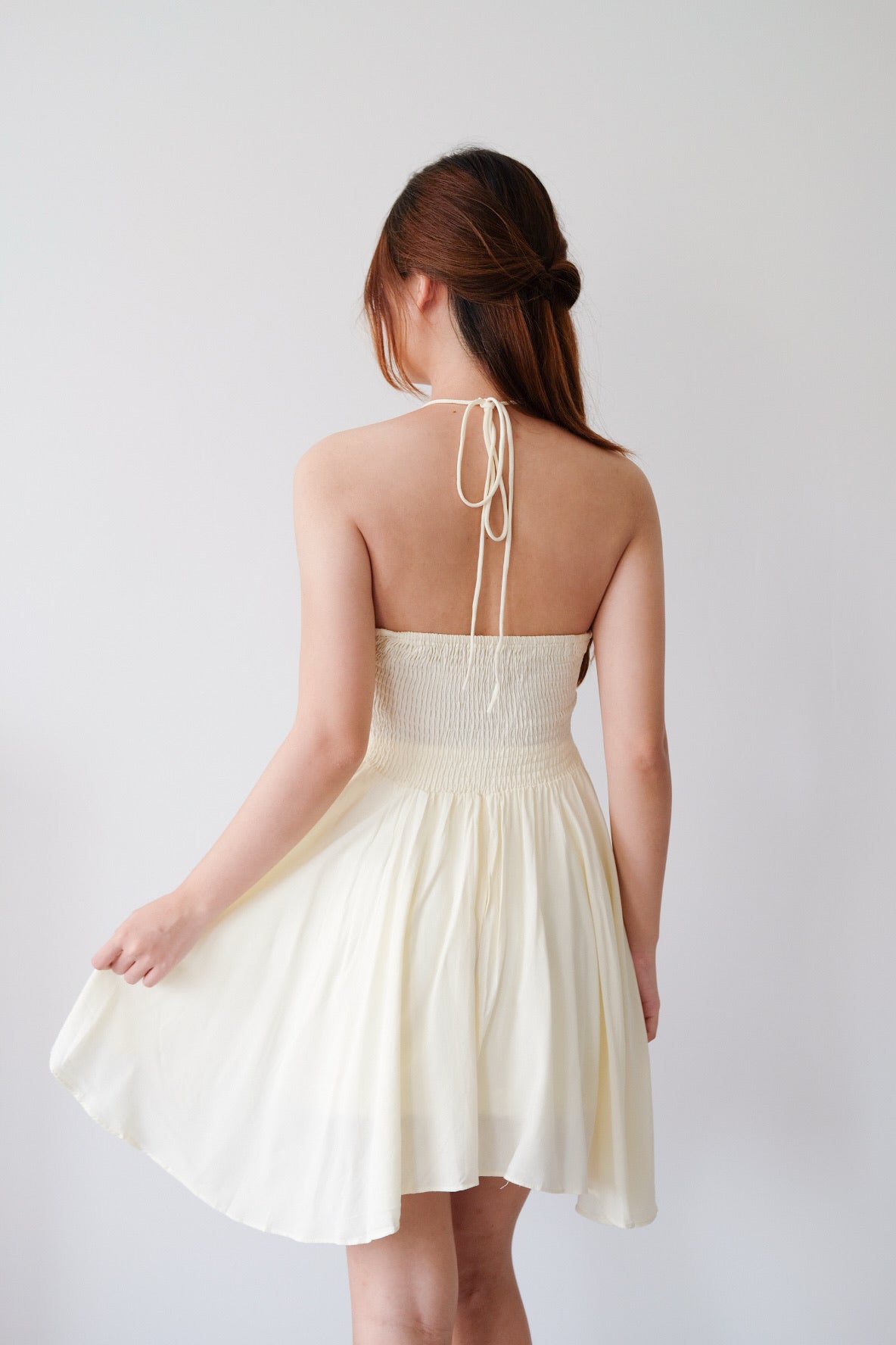 Yellow Asymmetrical Ruffle Cami Top