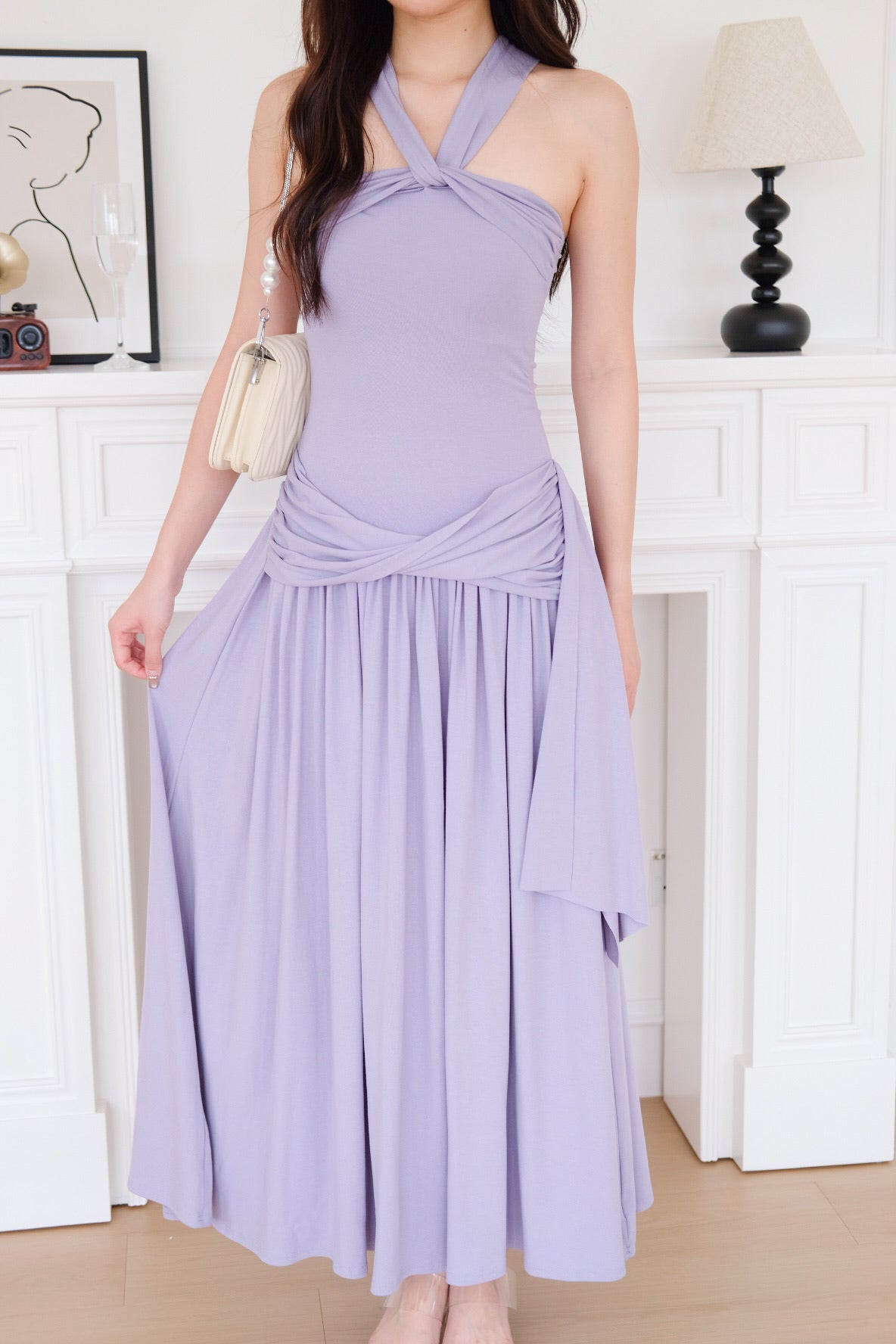 Jessy Toga Cotton Maxi Dress (Heather Purple)