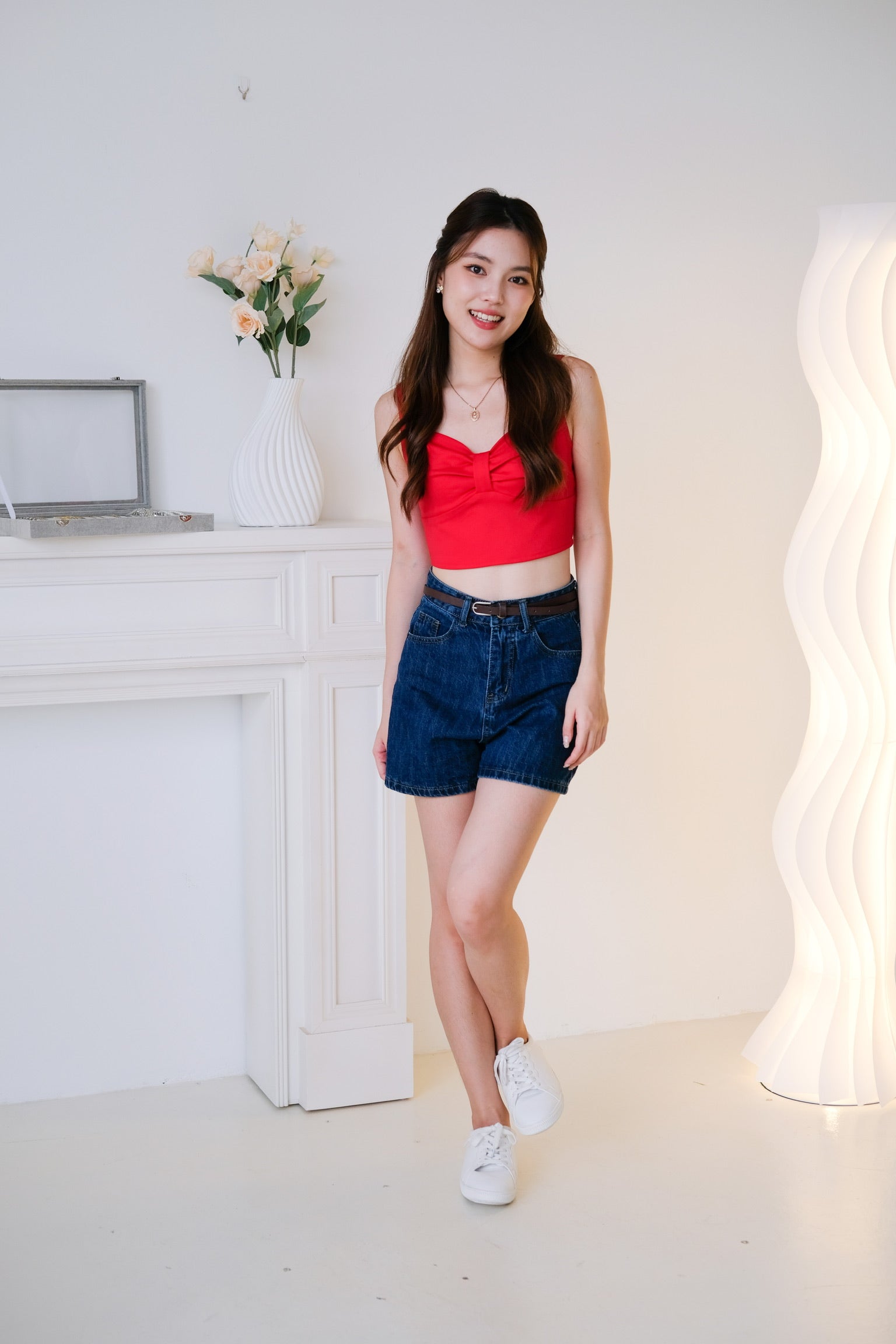 Willabel Bow Crop Top (Red)