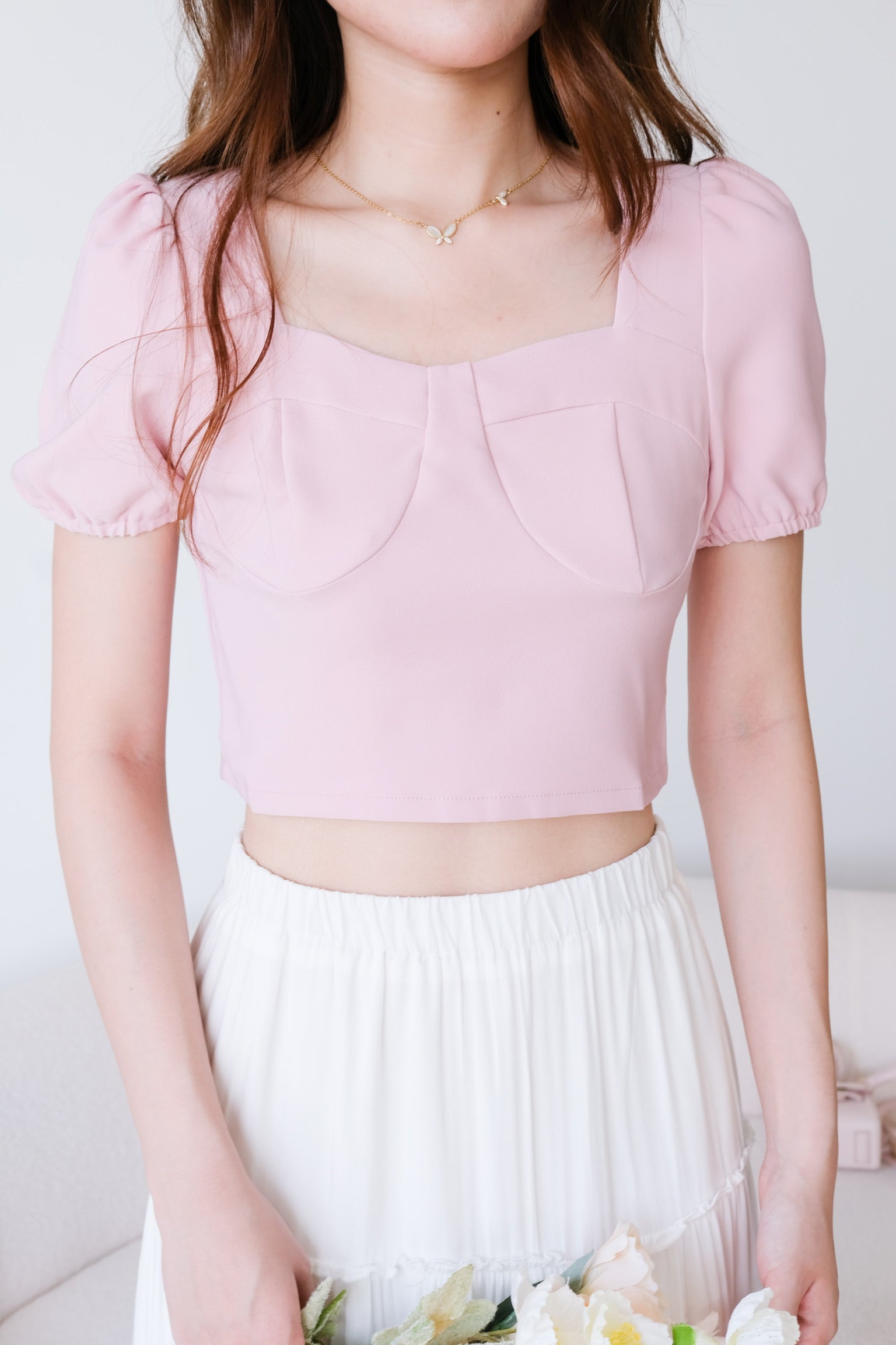 Vince Puffy Crop (Pastel Pink)