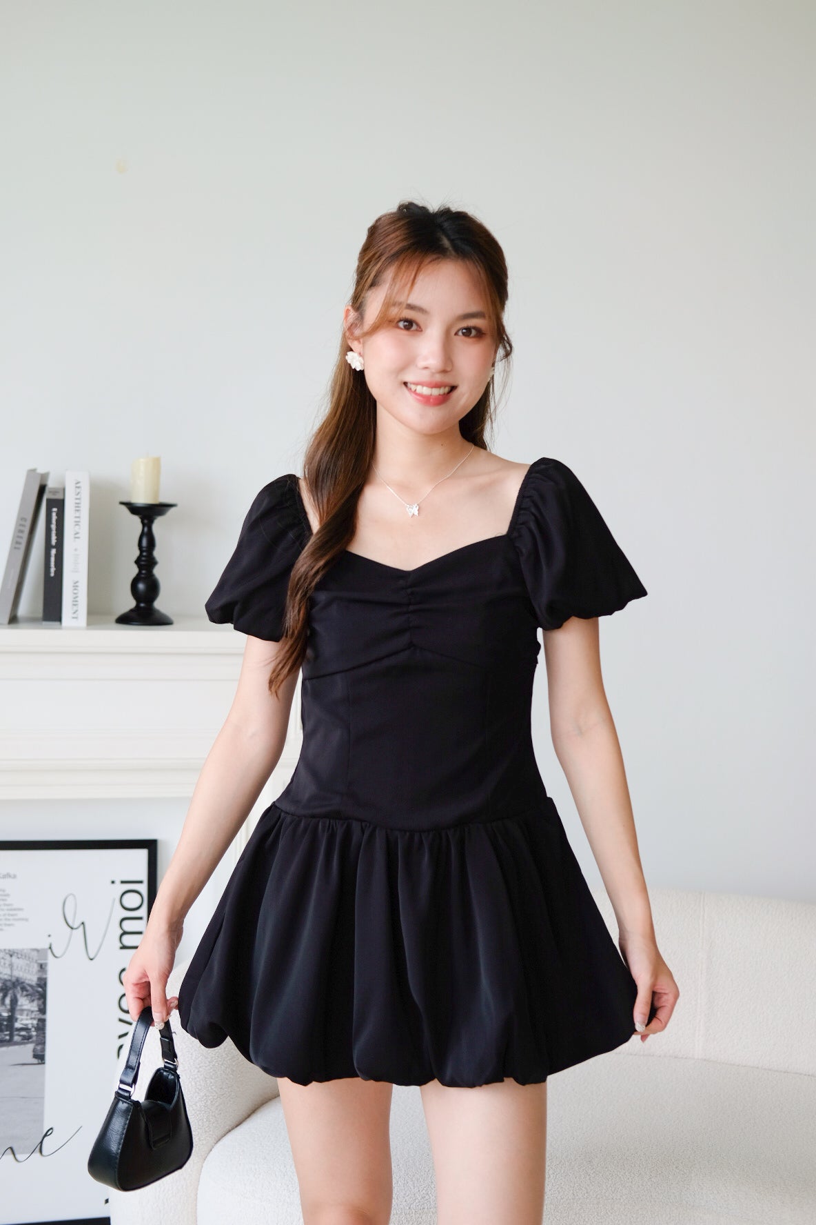 Lucy Sweetheart Bubble Dress (Black)