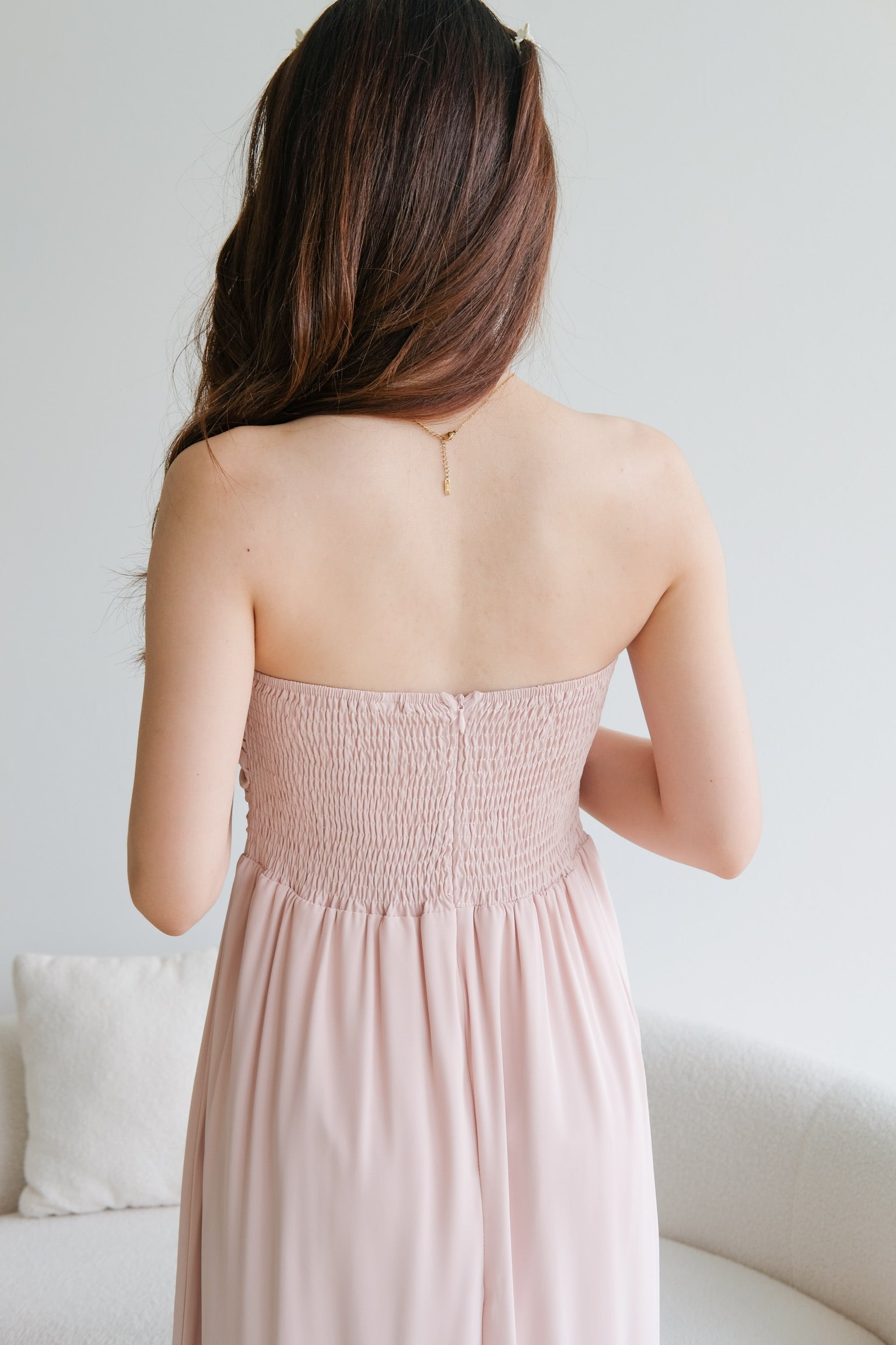 Anna Sweetheart Tube Maxi Dress (Dusty Pink)