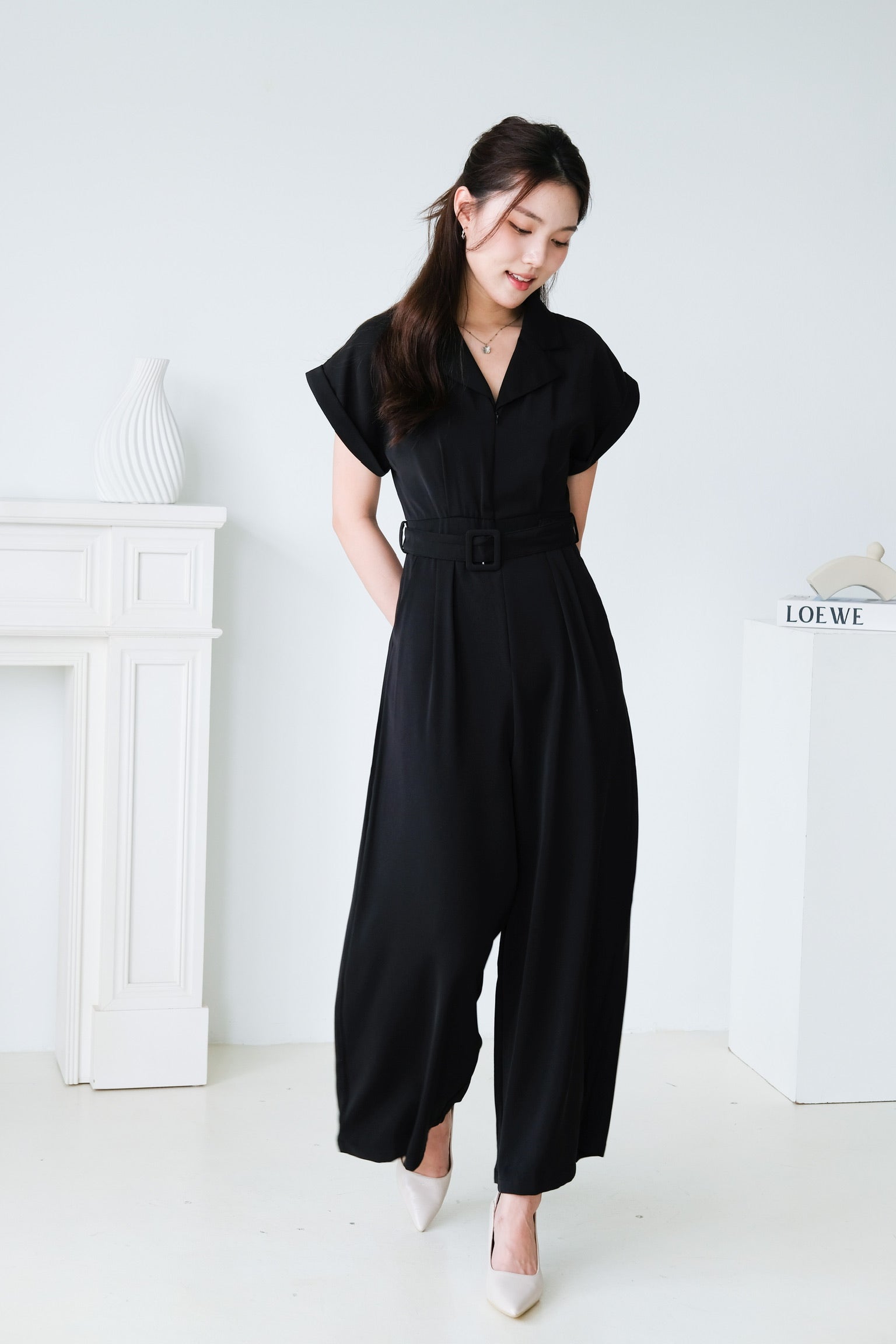 Simone Straight Leg Jumpsuit (Black)