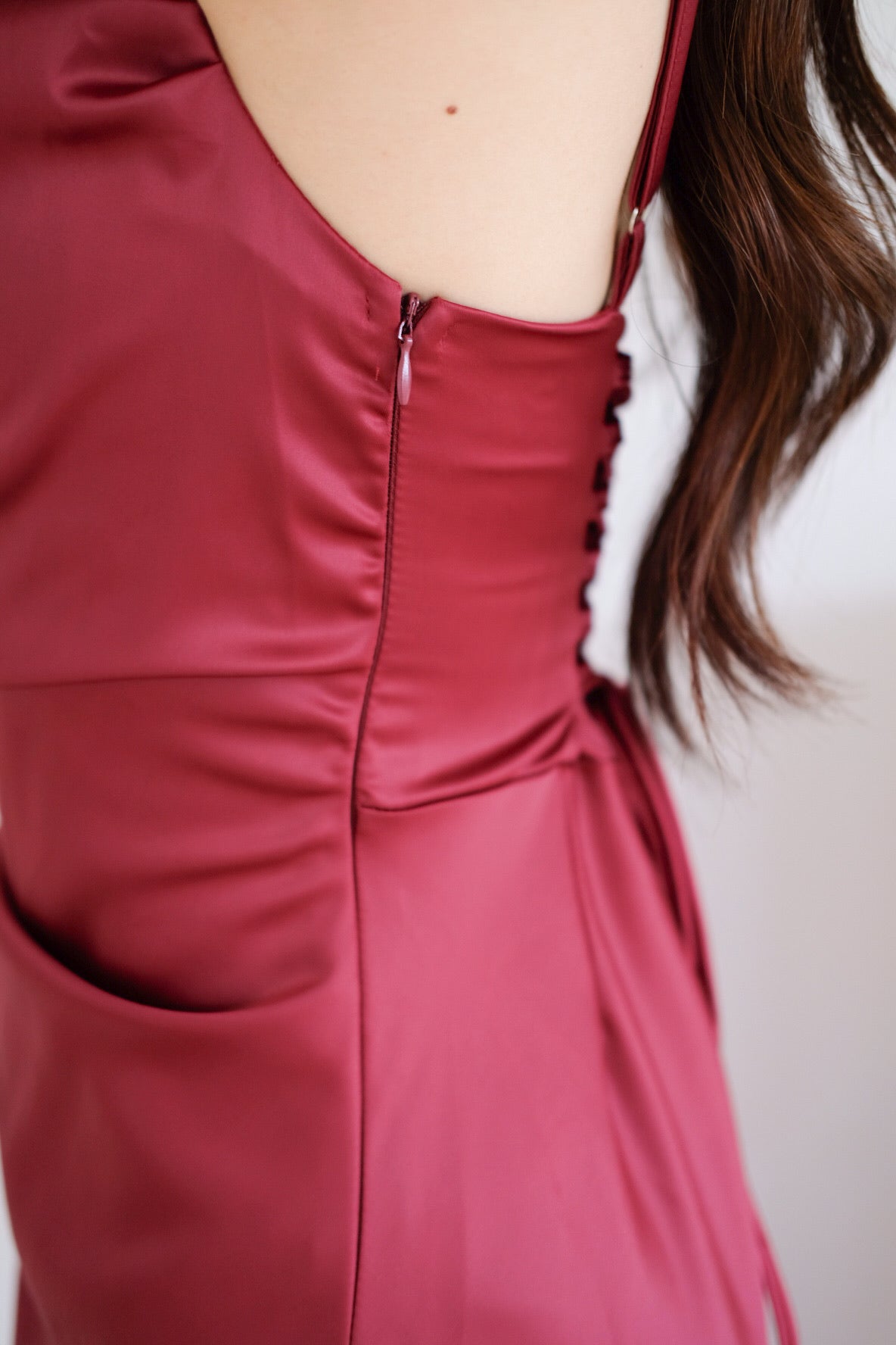 Adora Satin Mermaid Maxi Dress (Wine)