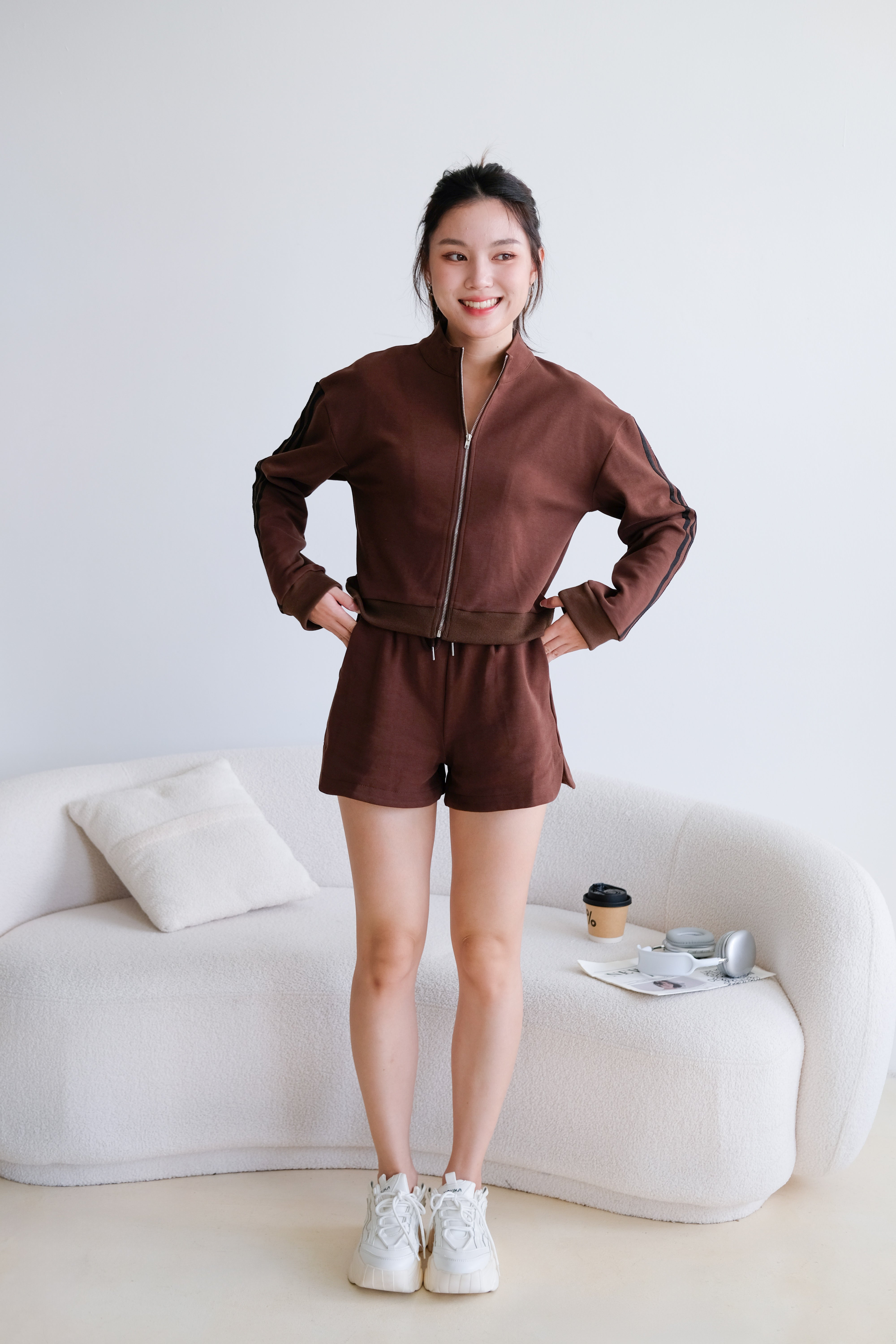 Day Off Stripes Lounge Set (Mocha)