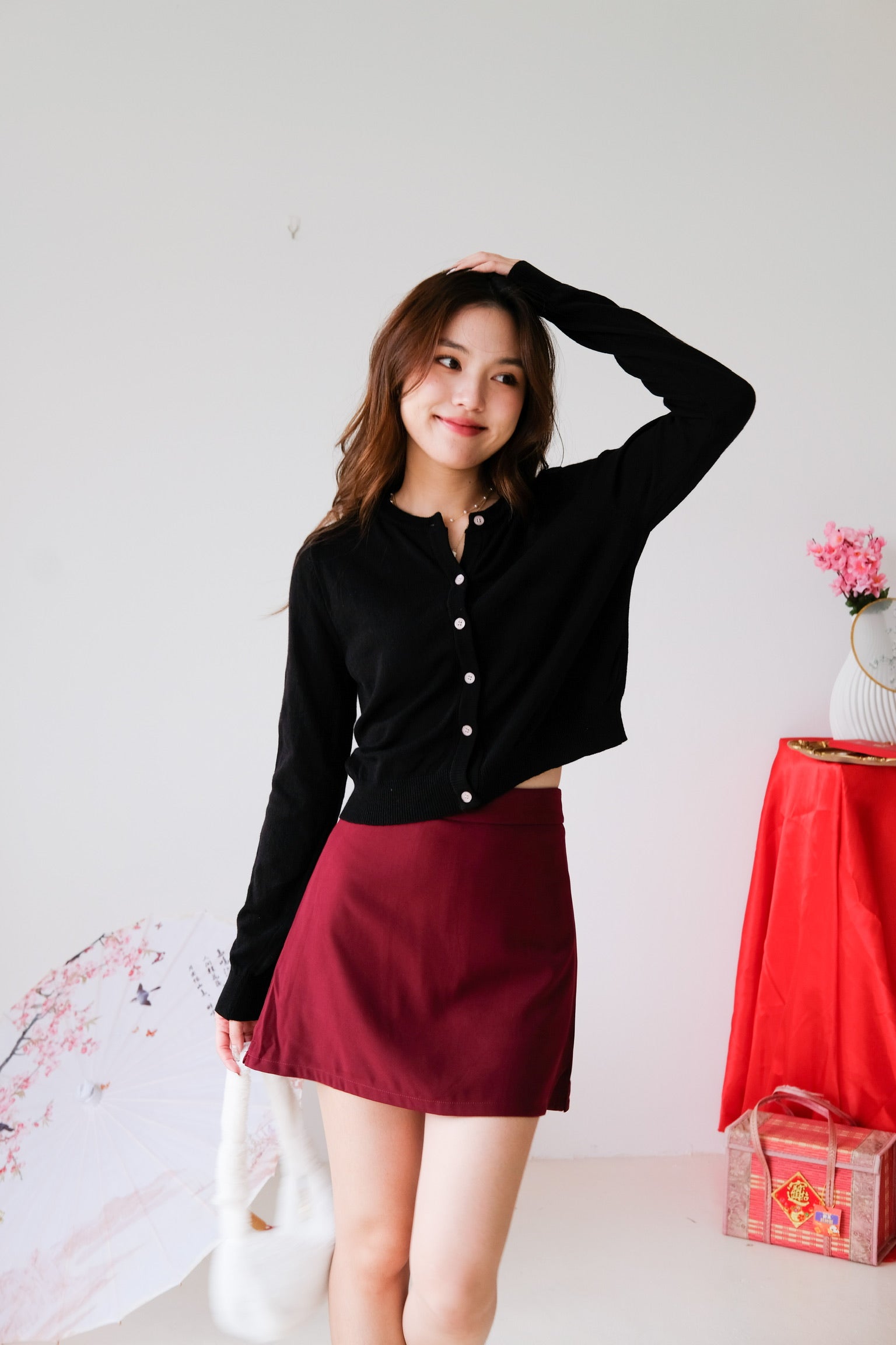 Vynie Cotton Cardigan (Black)