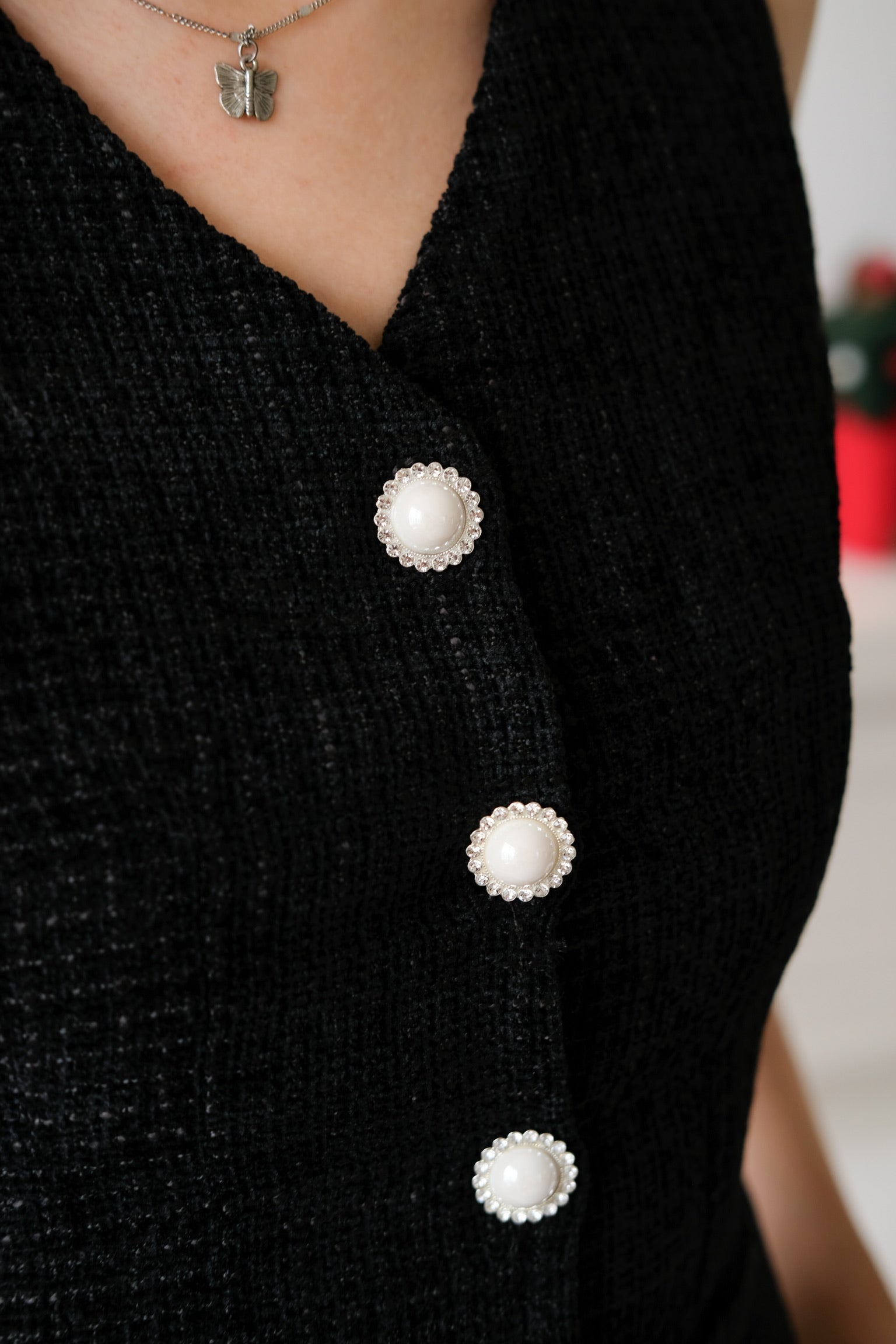 Eleanor Velvet Tweed Set (Black)