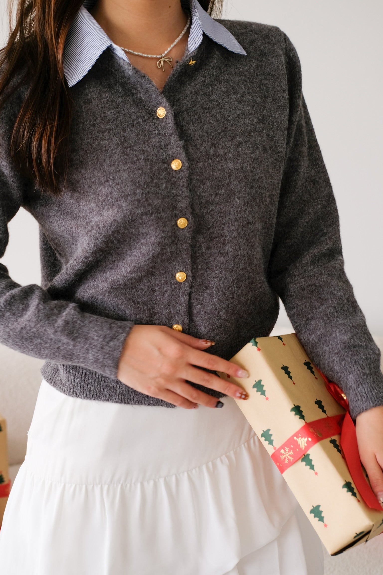 Celine Sweater Shirt (Dark Grey)