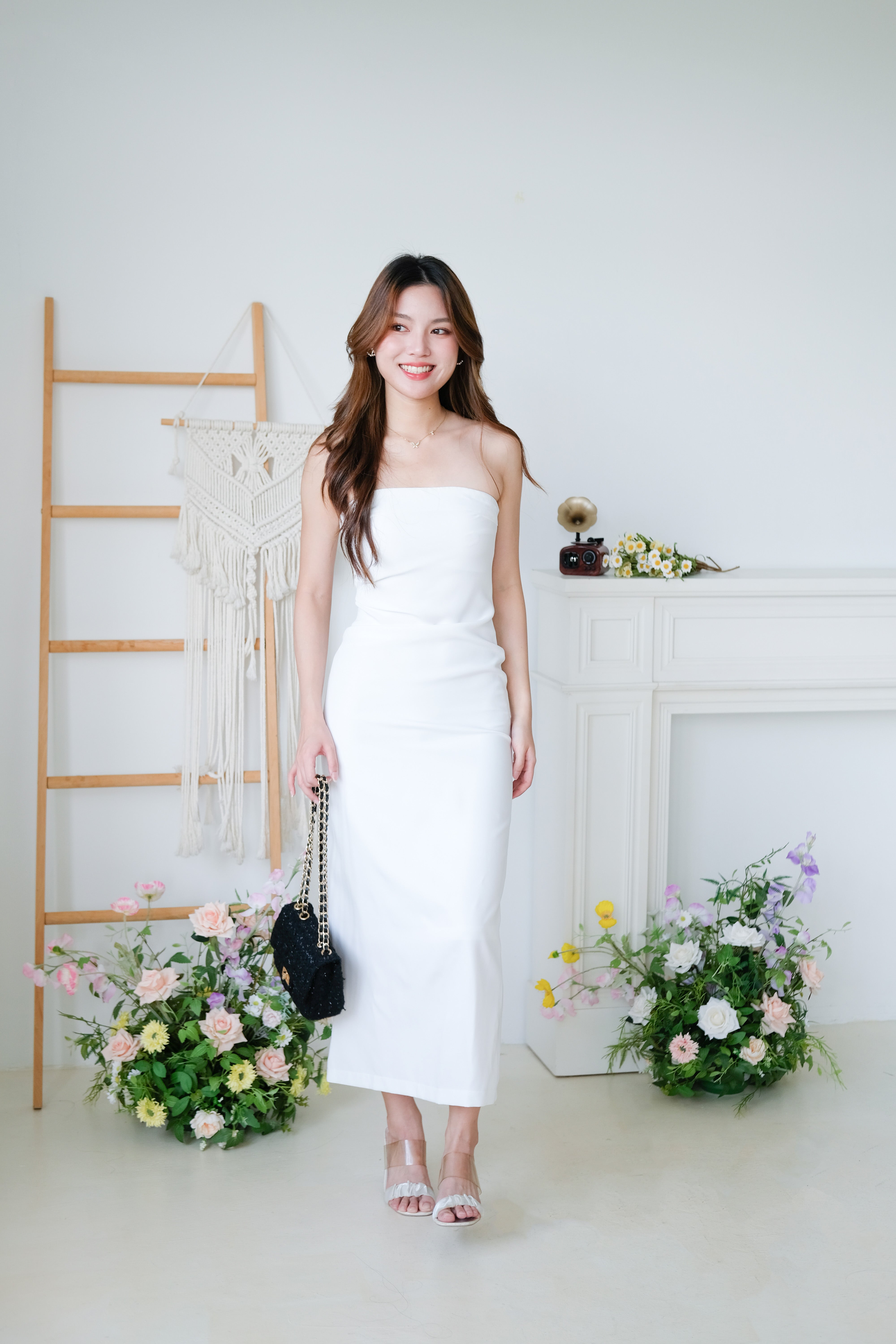 Whitney Tube Maxi Dress (White)
