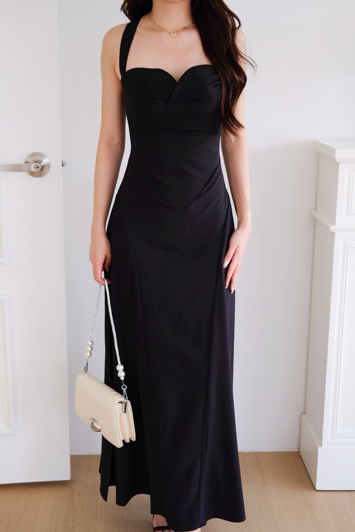 Edelynn Skater Maxi Dress (Black)