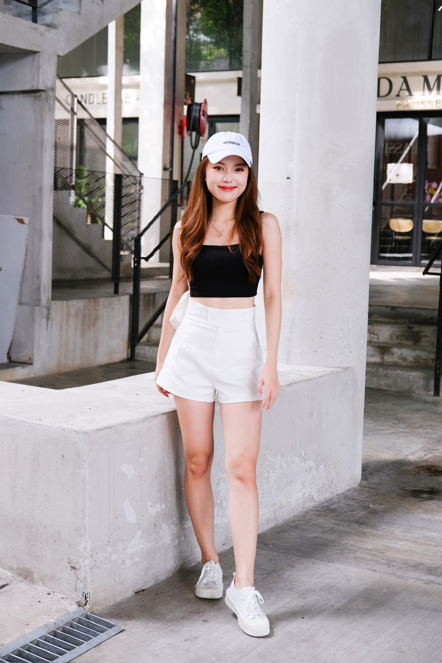 Polene Super High Waist Shorts (White)