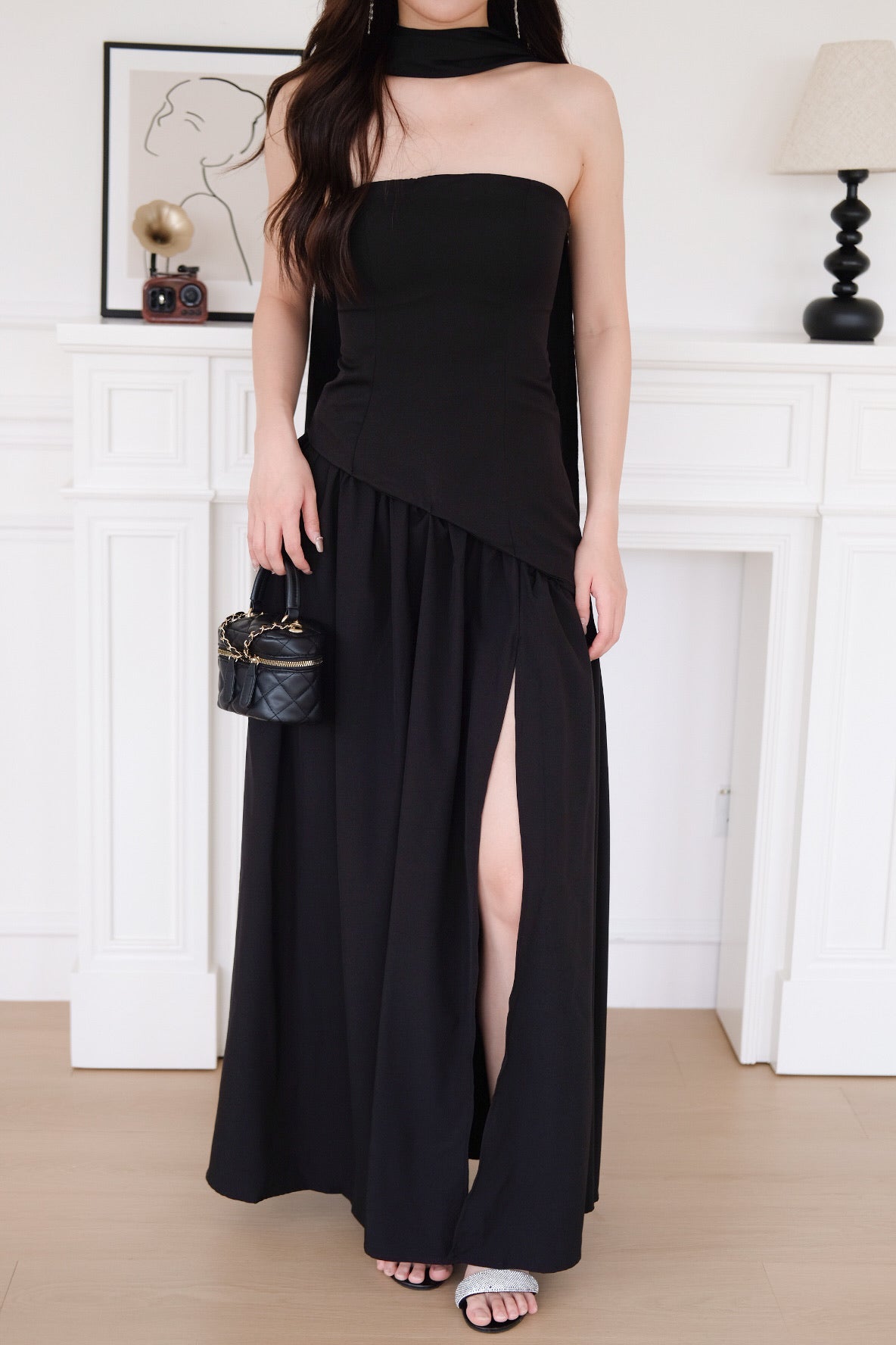 Kimberly Tube Sash Maxi Dress (Black)