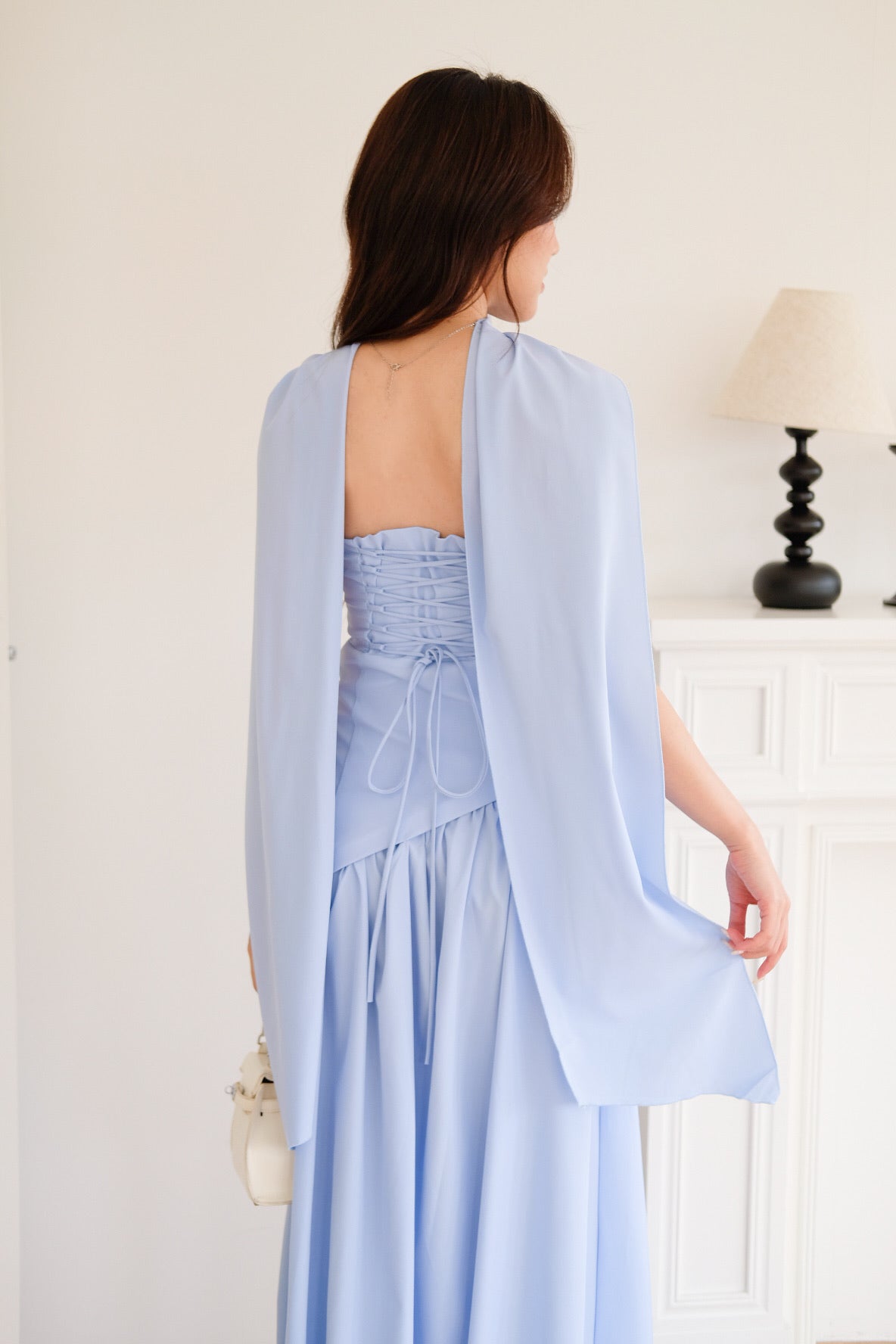 Kimberly Tube Sash Maxi Dress (Powder Blue)