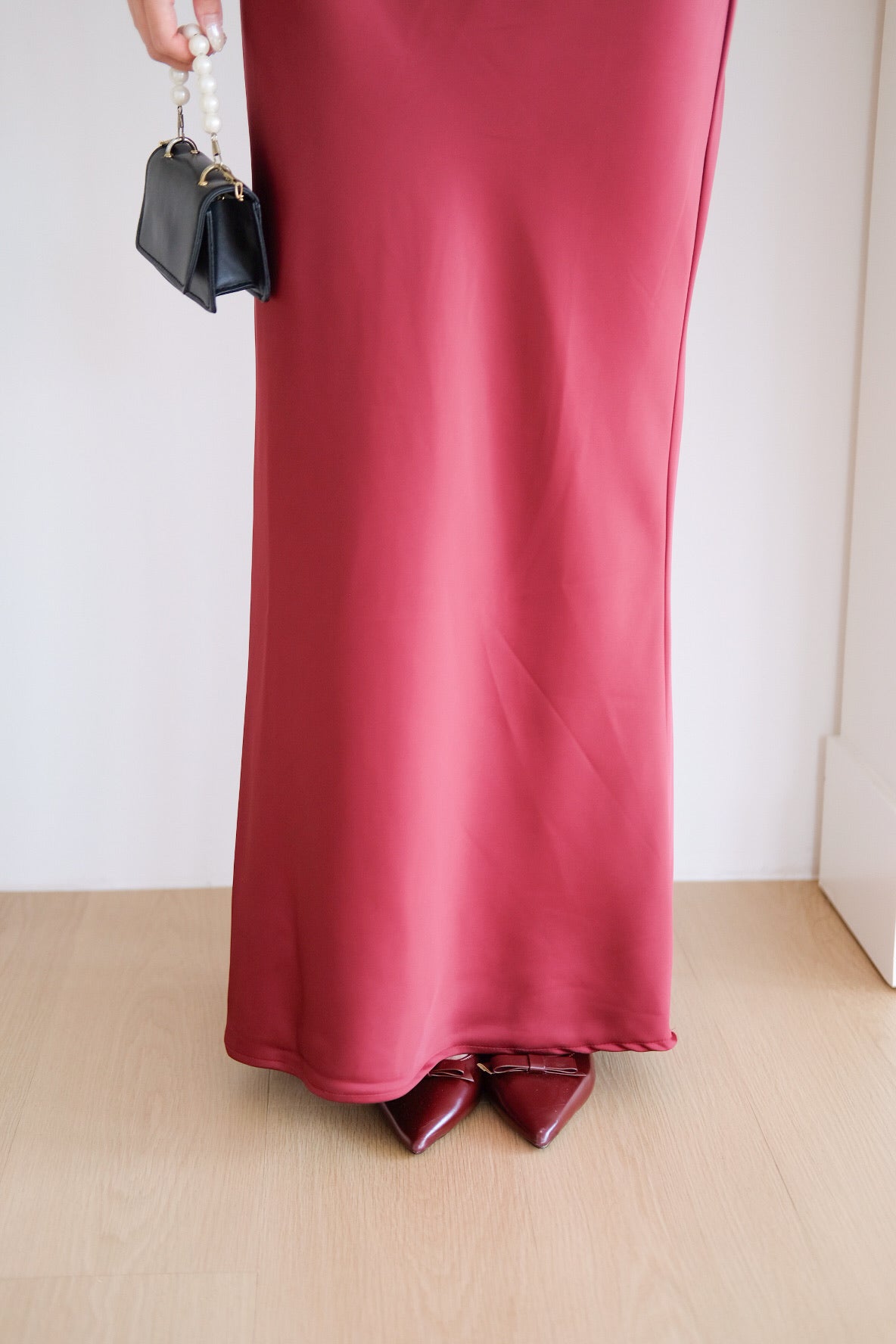 Adora Satin Mermaid Maxi Dress (Wine)