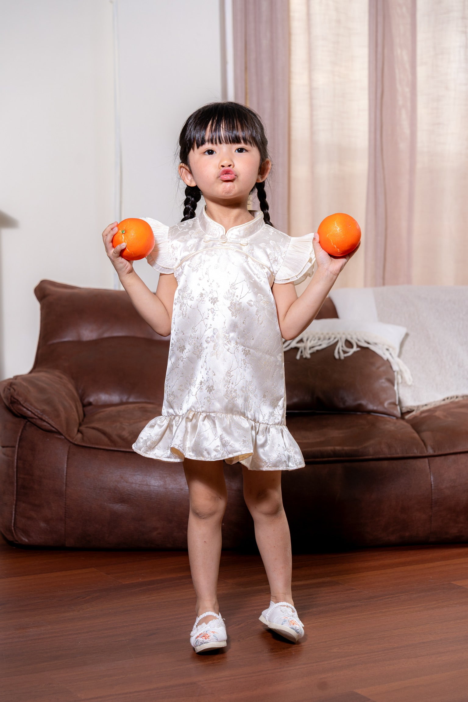 [ETA 15-21 Jan] 花禧团圆 Spring Reunion Girl Cheongsam (Cream)