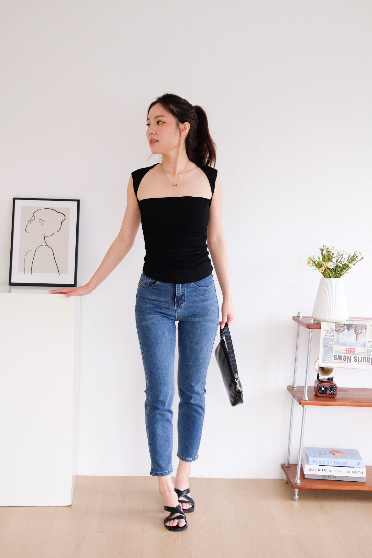 Sabrina Soft Sculpted Top (Black) [ETA 9 Jul]