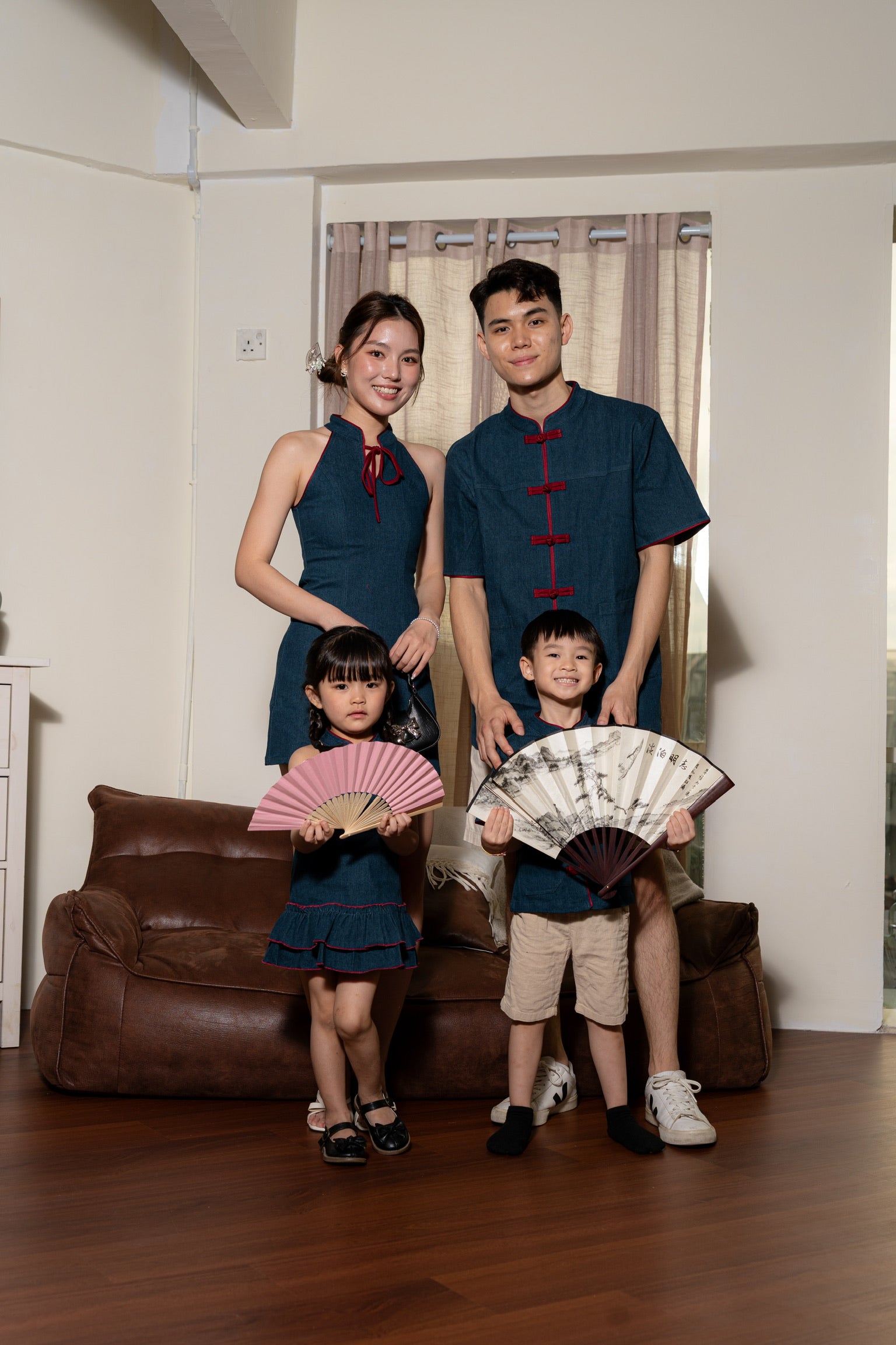 丹禧牛仔 Denim Joy Halter Cheongsam (Dark Blue)