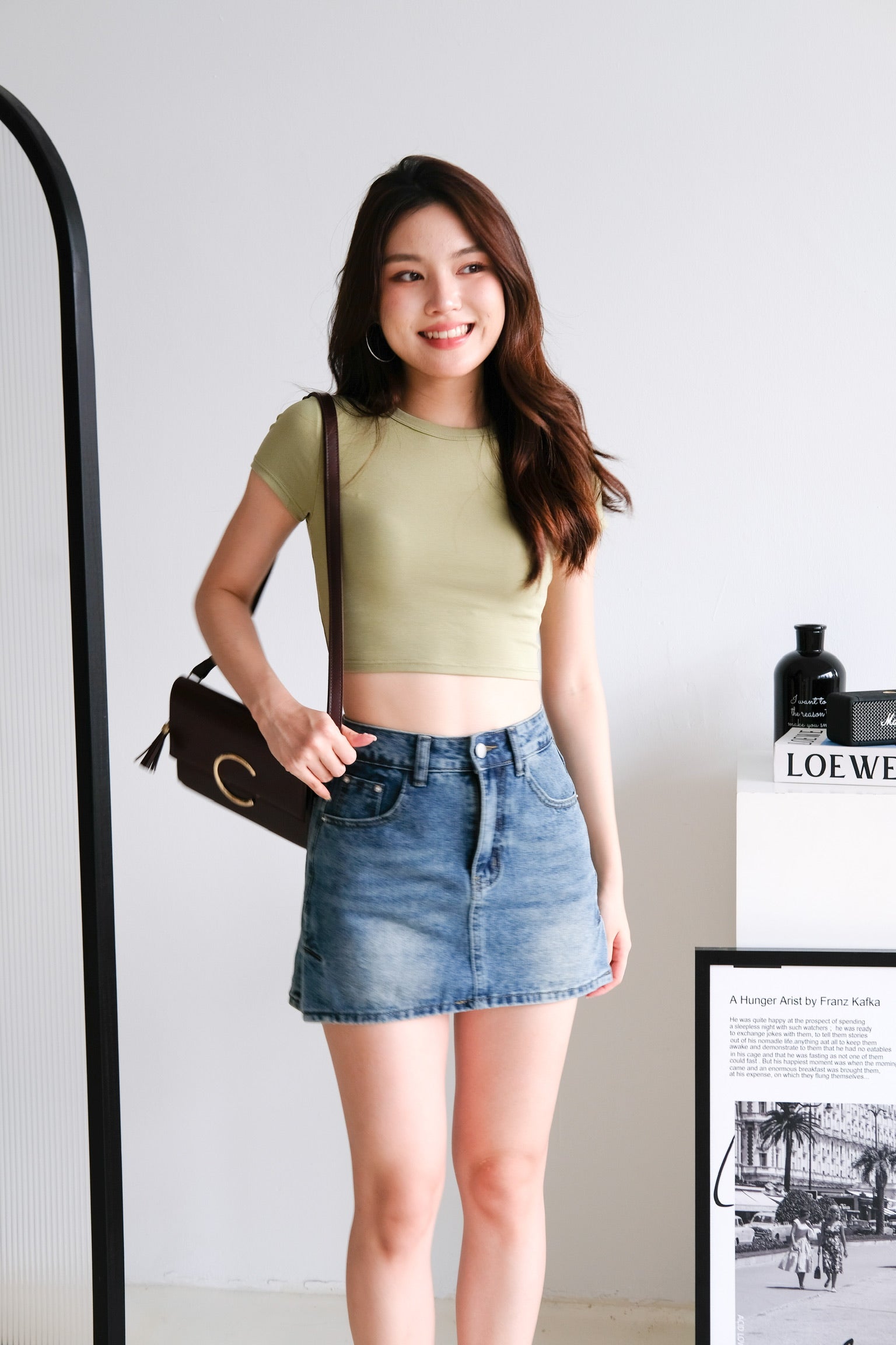 Beth Padded Crop Tee (Pistachio Green)