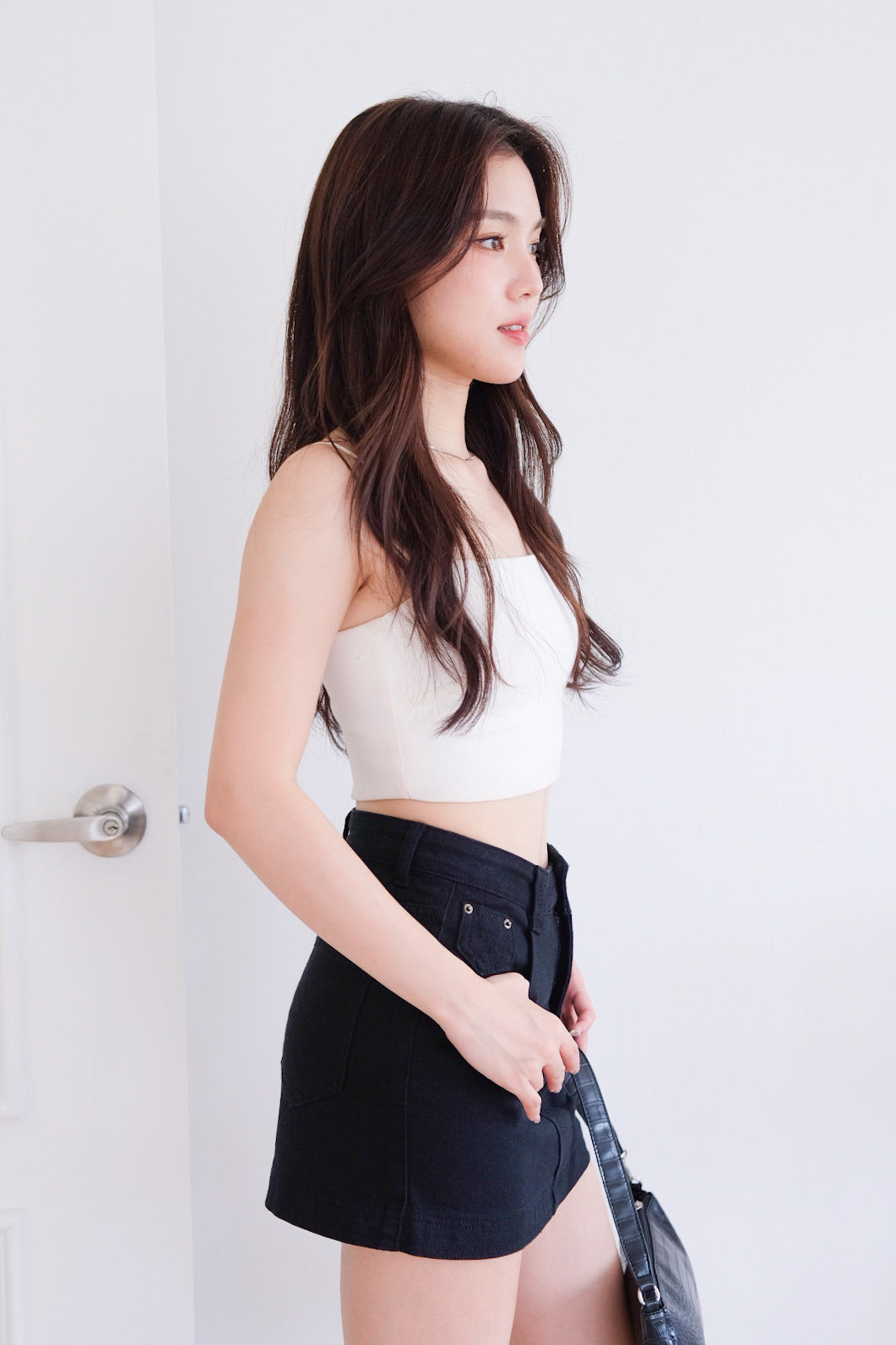 Levin Denim Skorts (Black)
