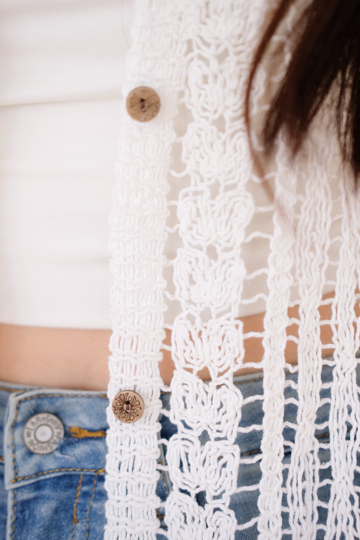 Romania Crochet Maxi Outerwear (White)