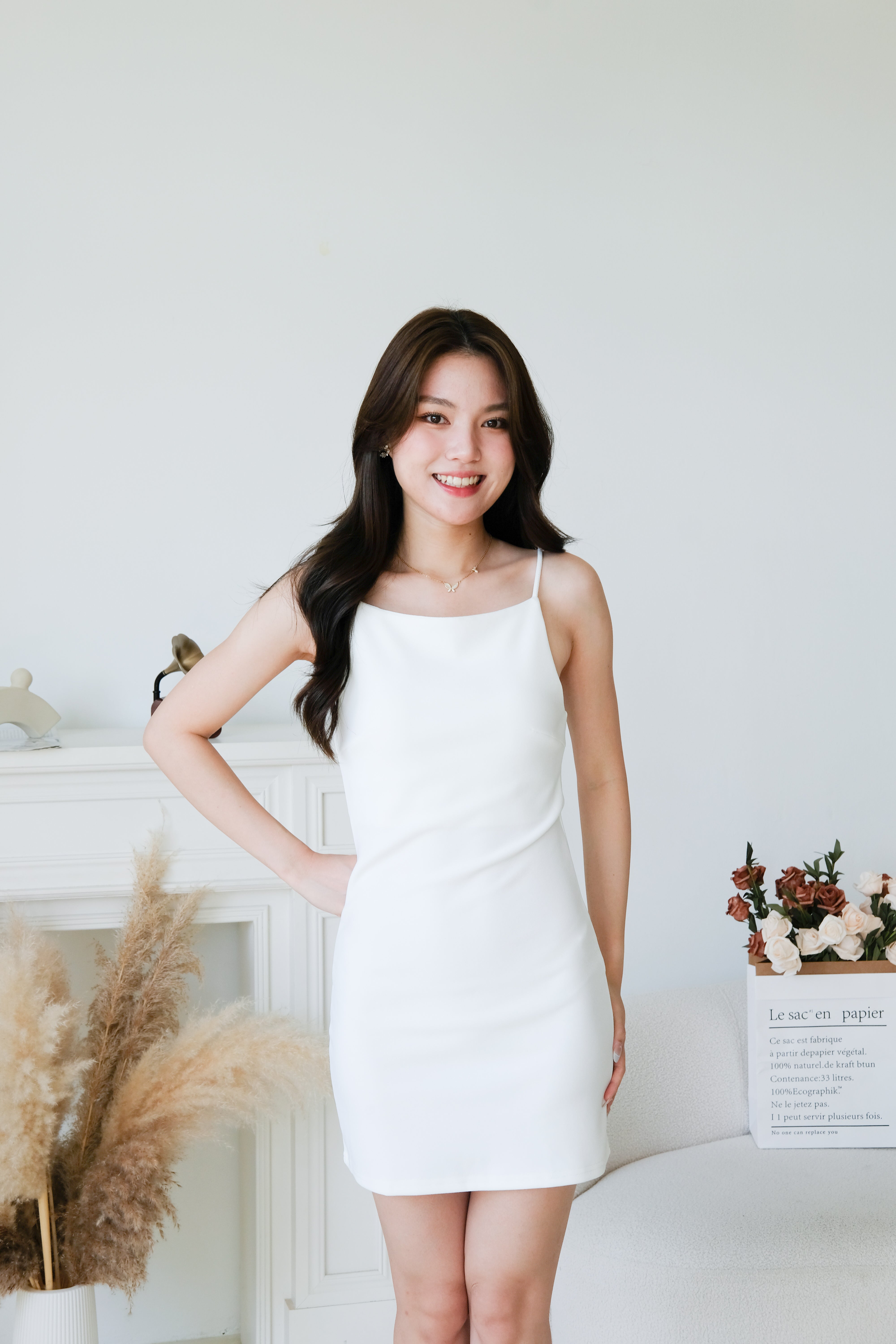 Lara A Line Shift Dress (White) Lara A Line Shift Dress (White)