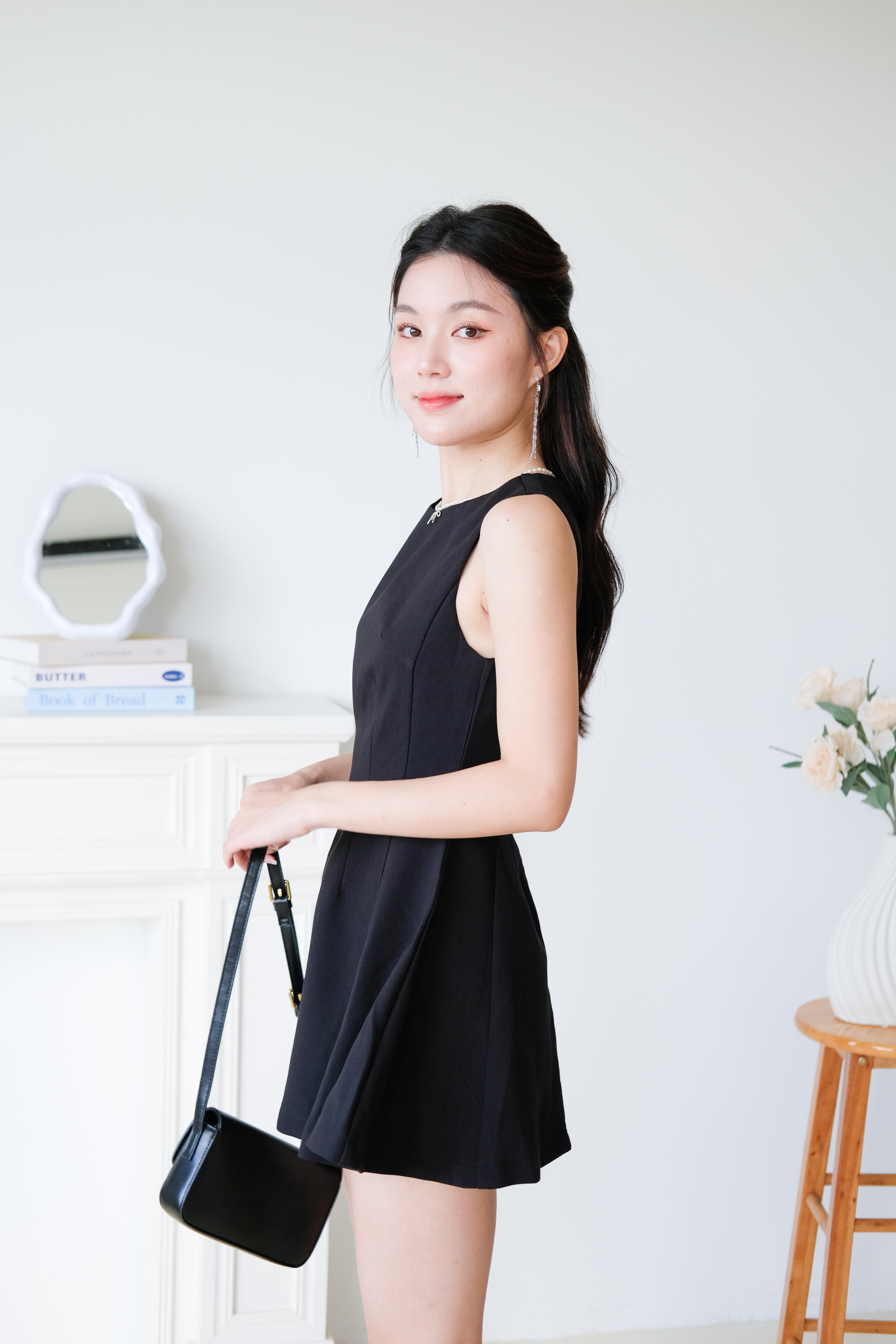 Tasya Skater Dress (Black)