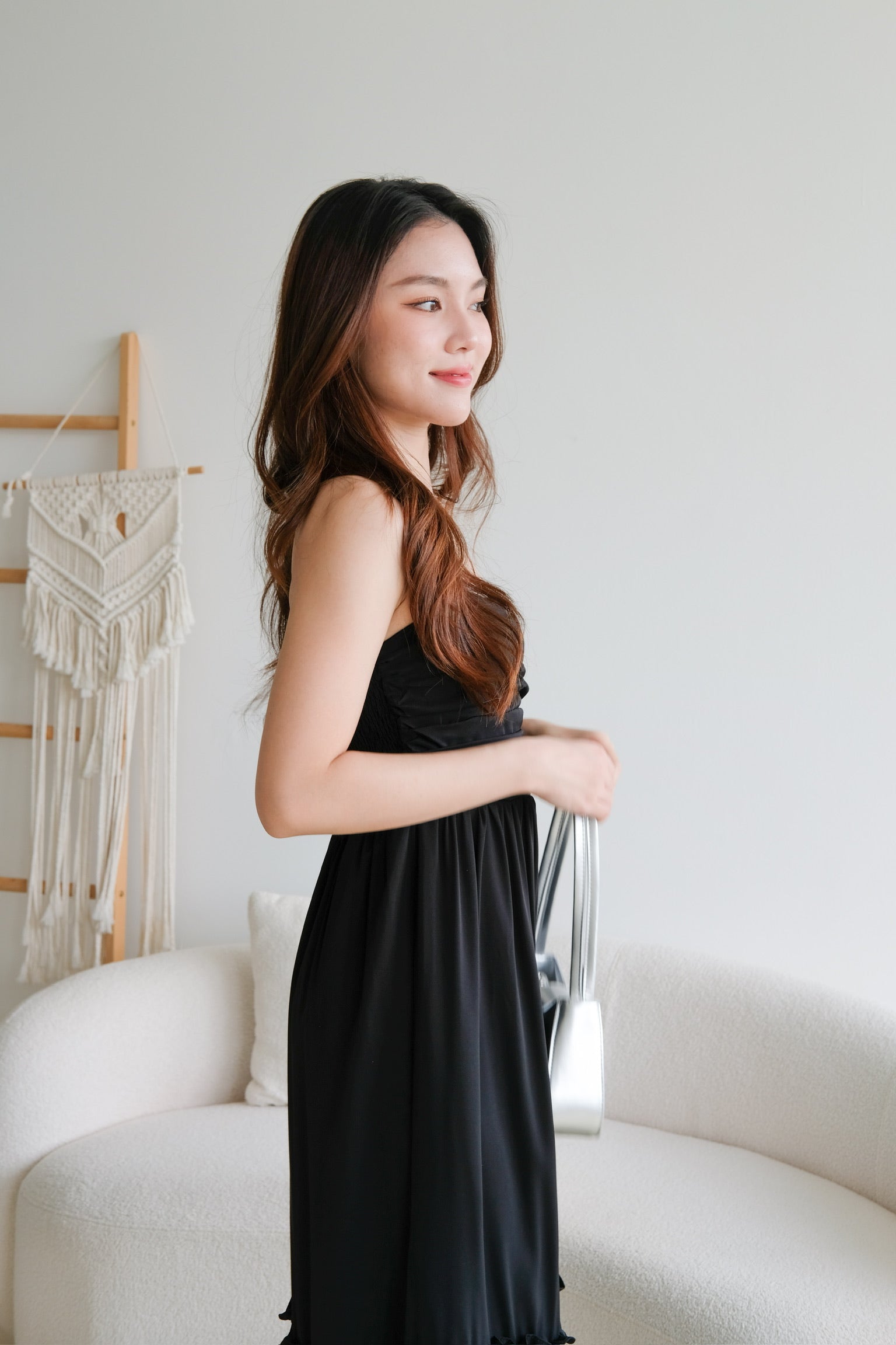 Anna Sweetheart Tube Maxi Dress (Black)