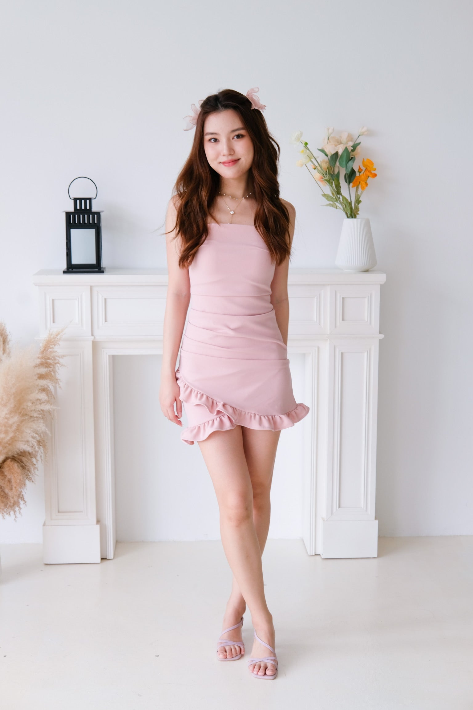 Cynthia Ruffle Tube Dress (Pink)