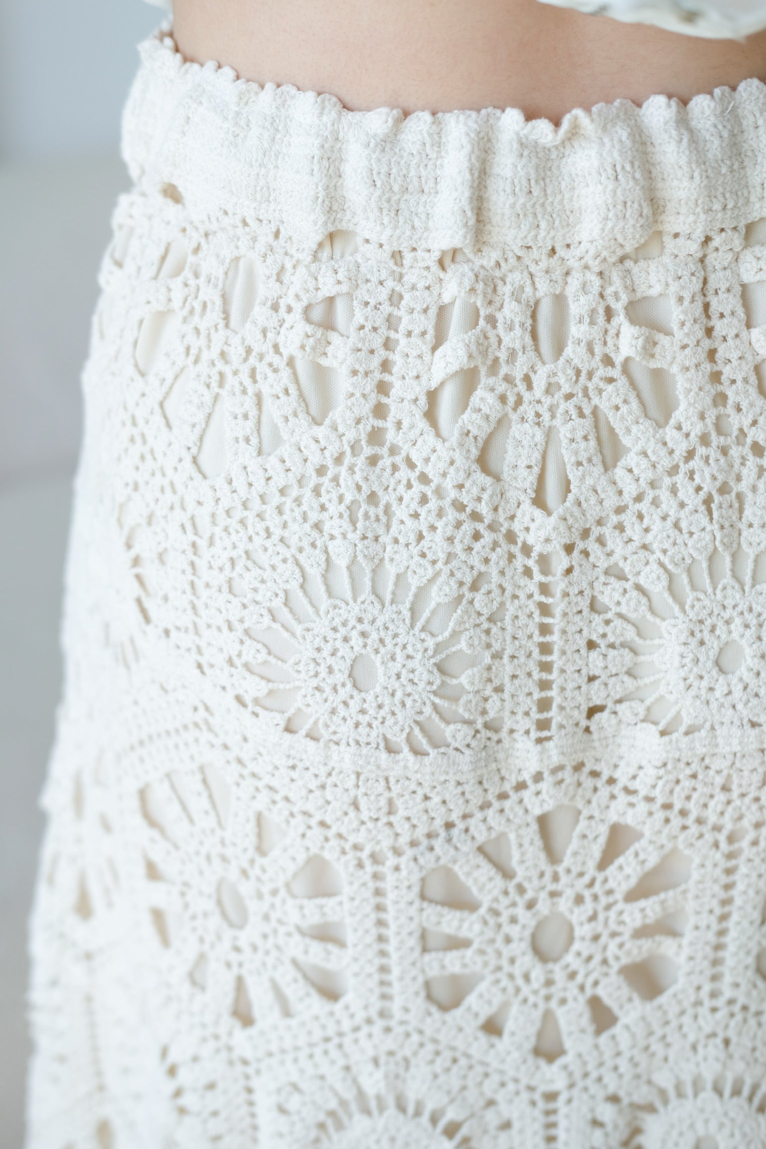 Zahara Crochet Maxi Skirt (Cream)